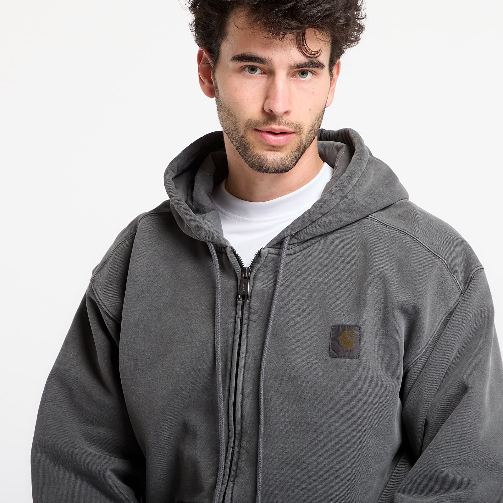 Hættetrøjer og sweatshirts Carhartt WIP Hooded Vista Jacket Black Garment Dyed