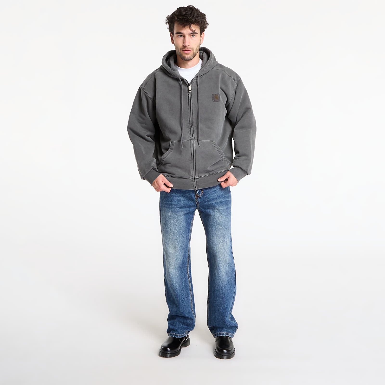 Hættetrøjer og sweatshirts Carhartt WIP Hooded Vista Jacket Black Garment Dyed