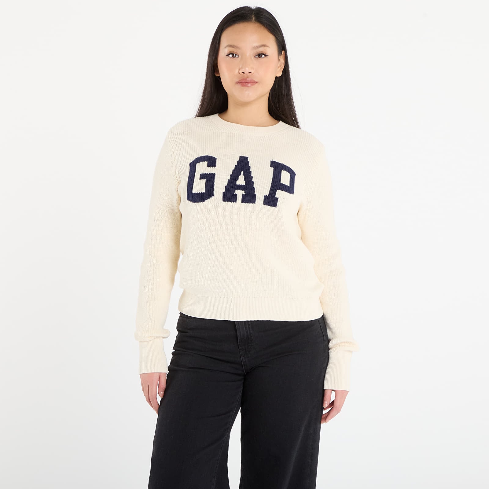 Pulover GAP Logo Sweater Off White M