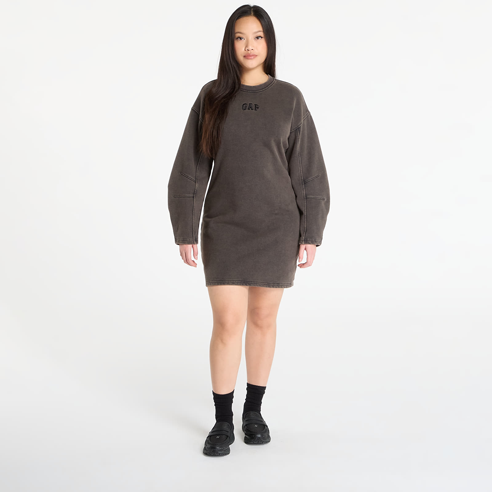 Rochii GAP Heavyweight Sweatshirt Dress Black