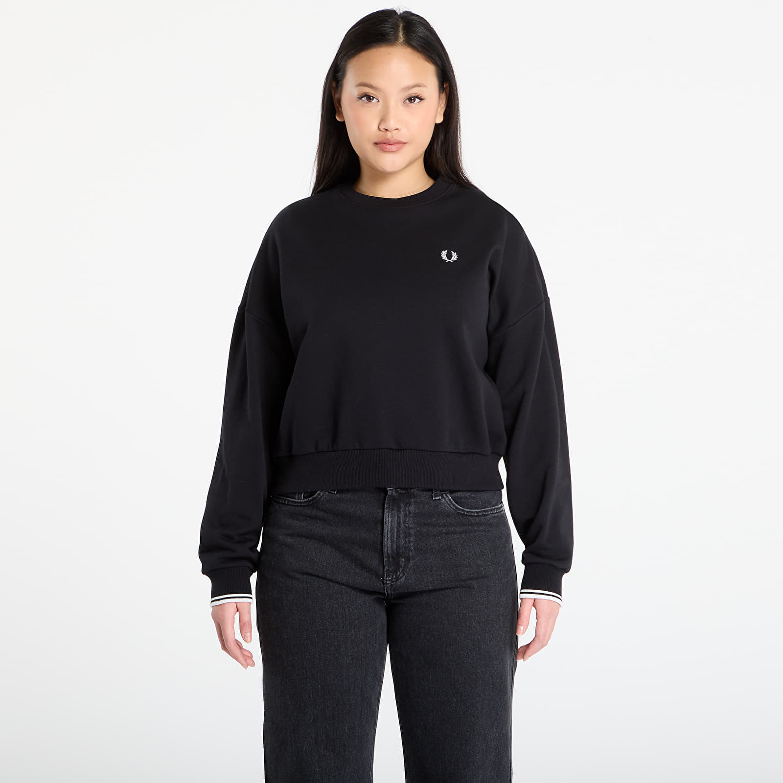 Sweatshirt FRED PERRY Tipped Sweatshirt Black 40
