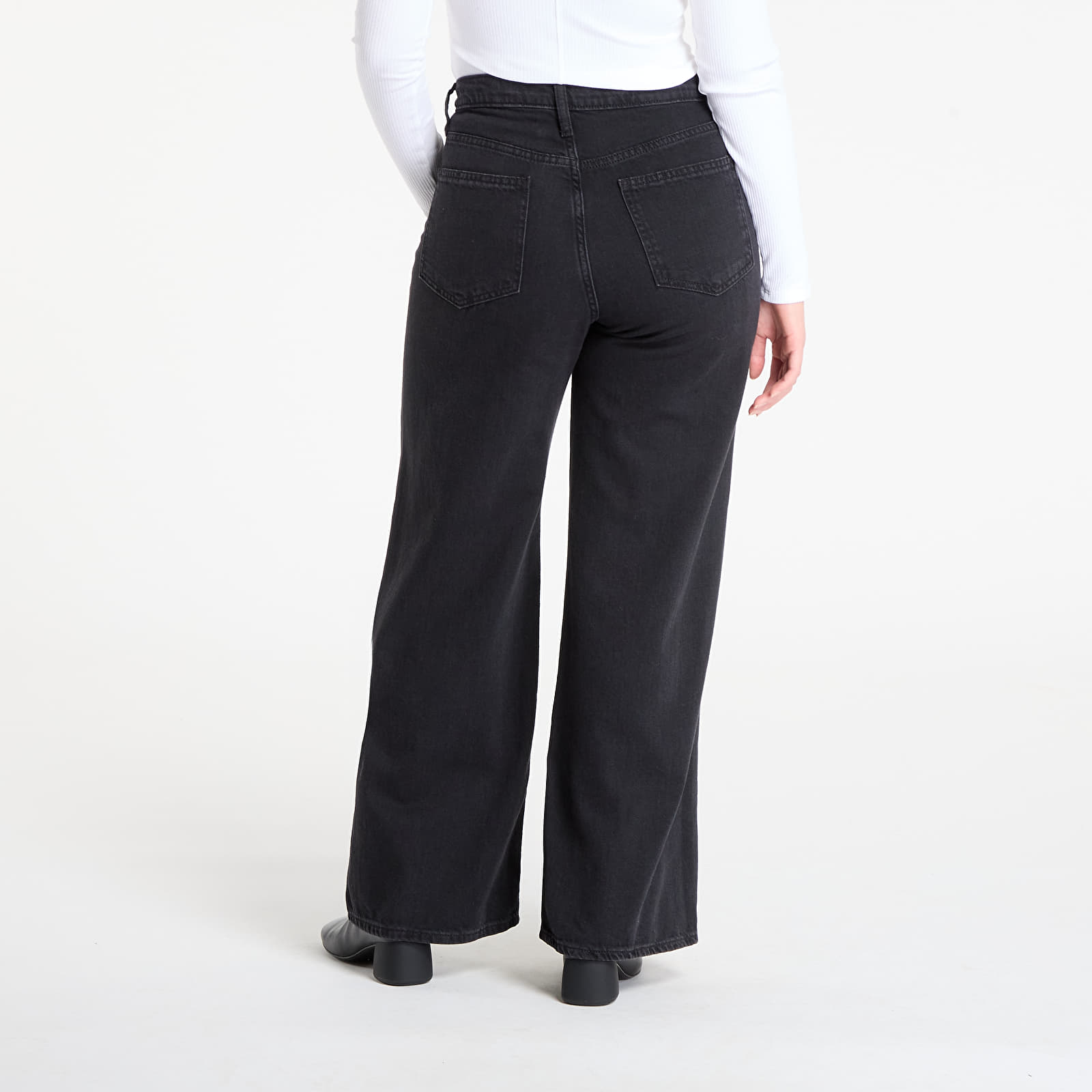 Jeansy GAP Wide Leg Jeans Washed Black