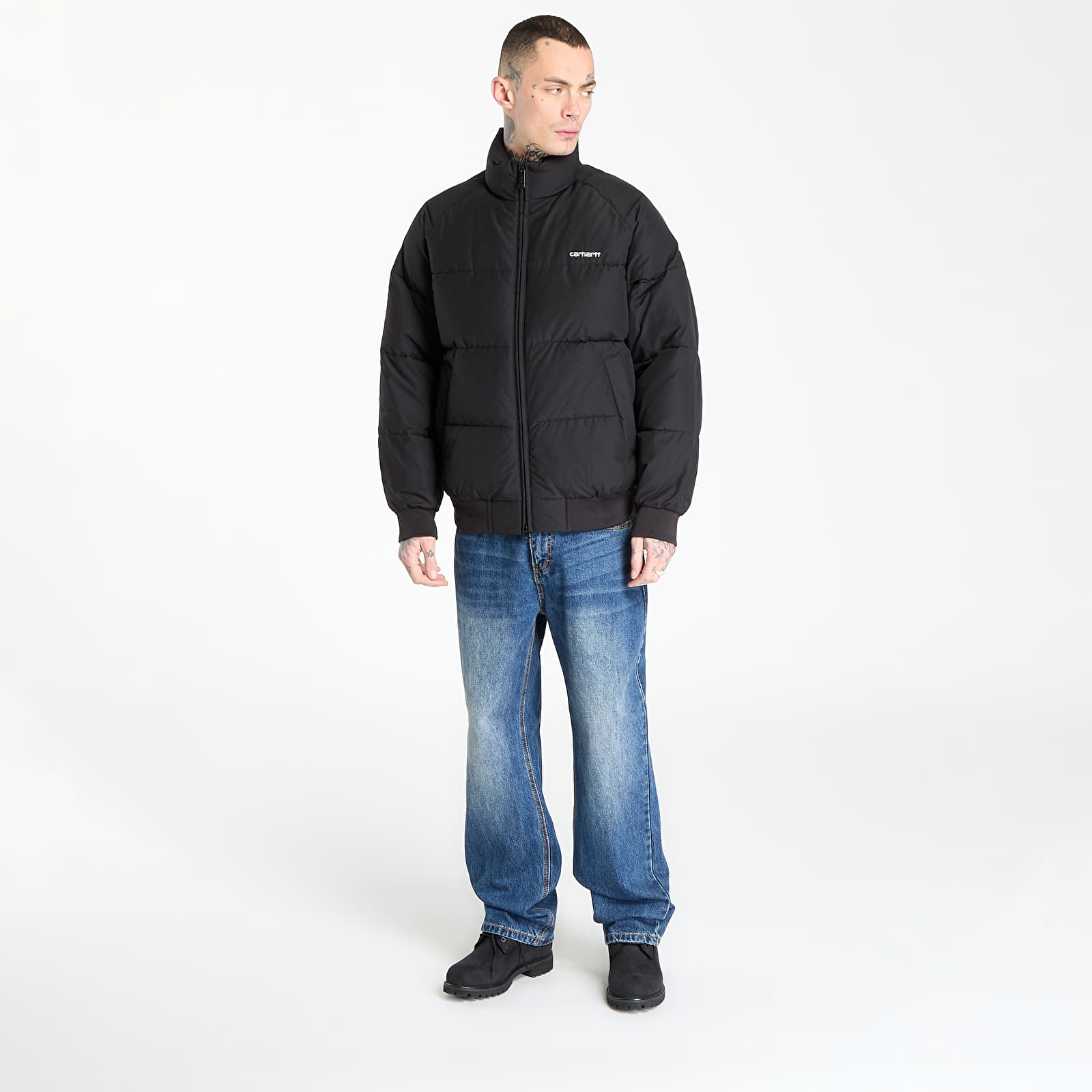 Vīriešu jakas Carhartt WIP Nebraska Jacket UNISEX Black/ White