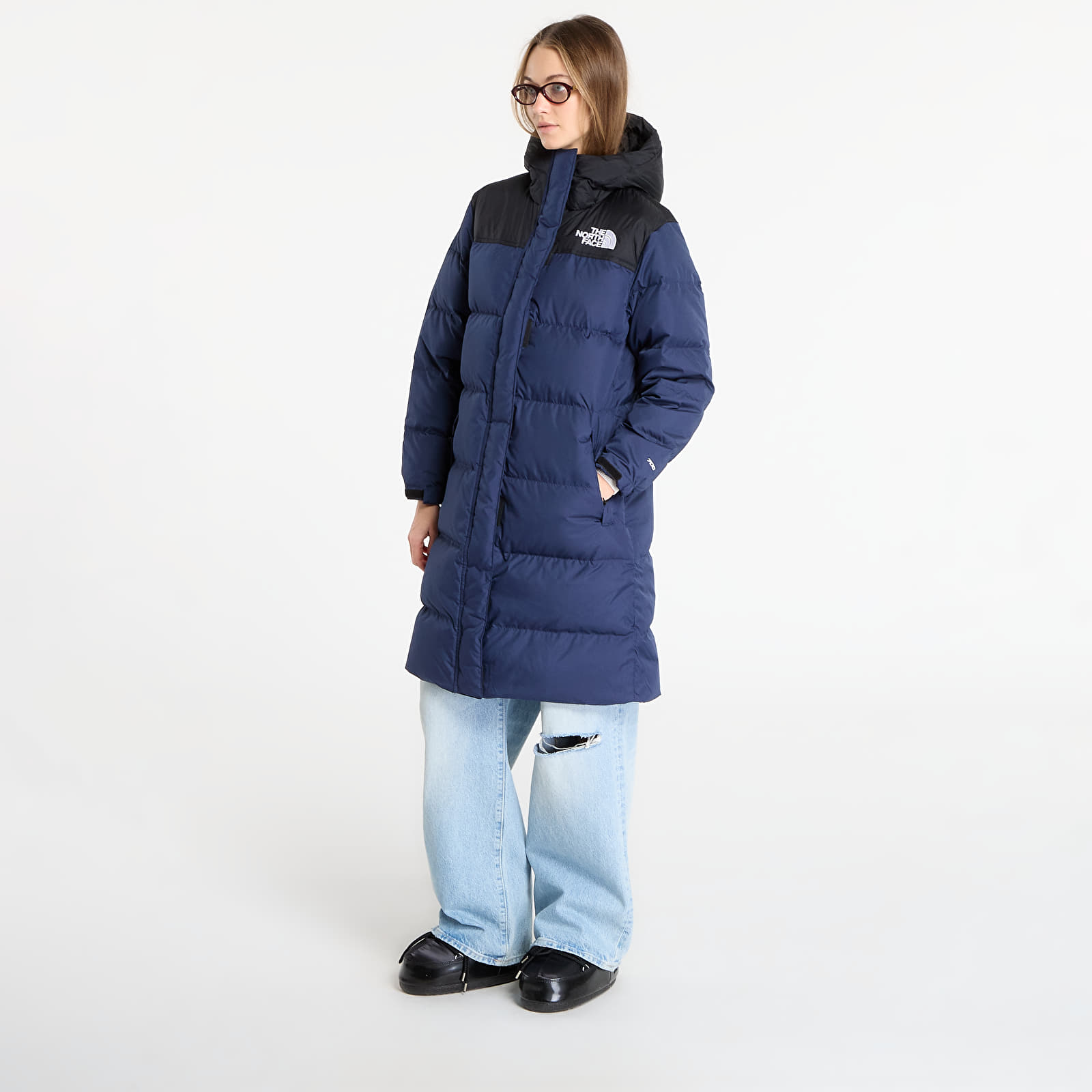 Dámske bundy The North Face Nuptse Parka Summit Navy/ TNF Black