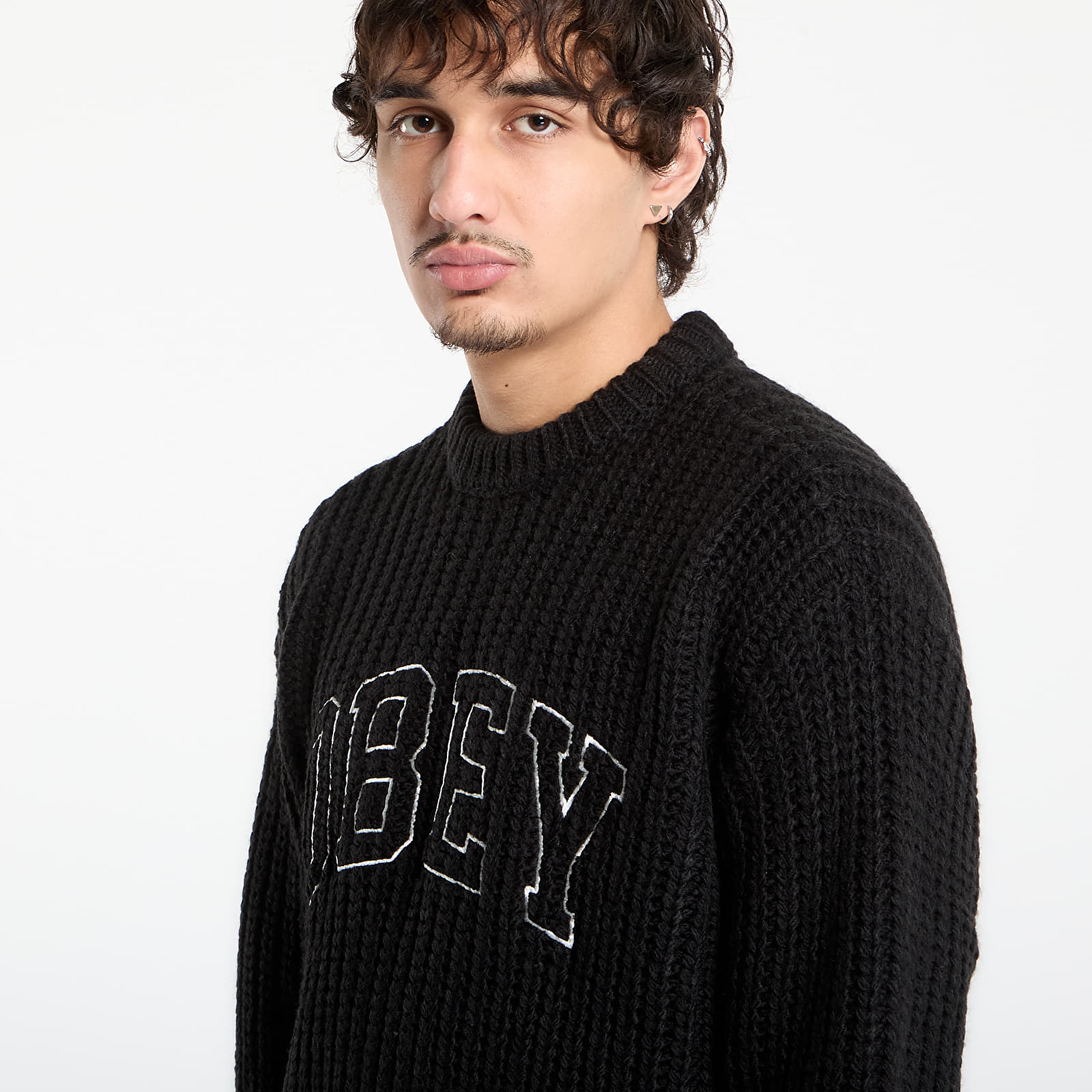 Swetry OBEY Collegiate Sweater Black Multi