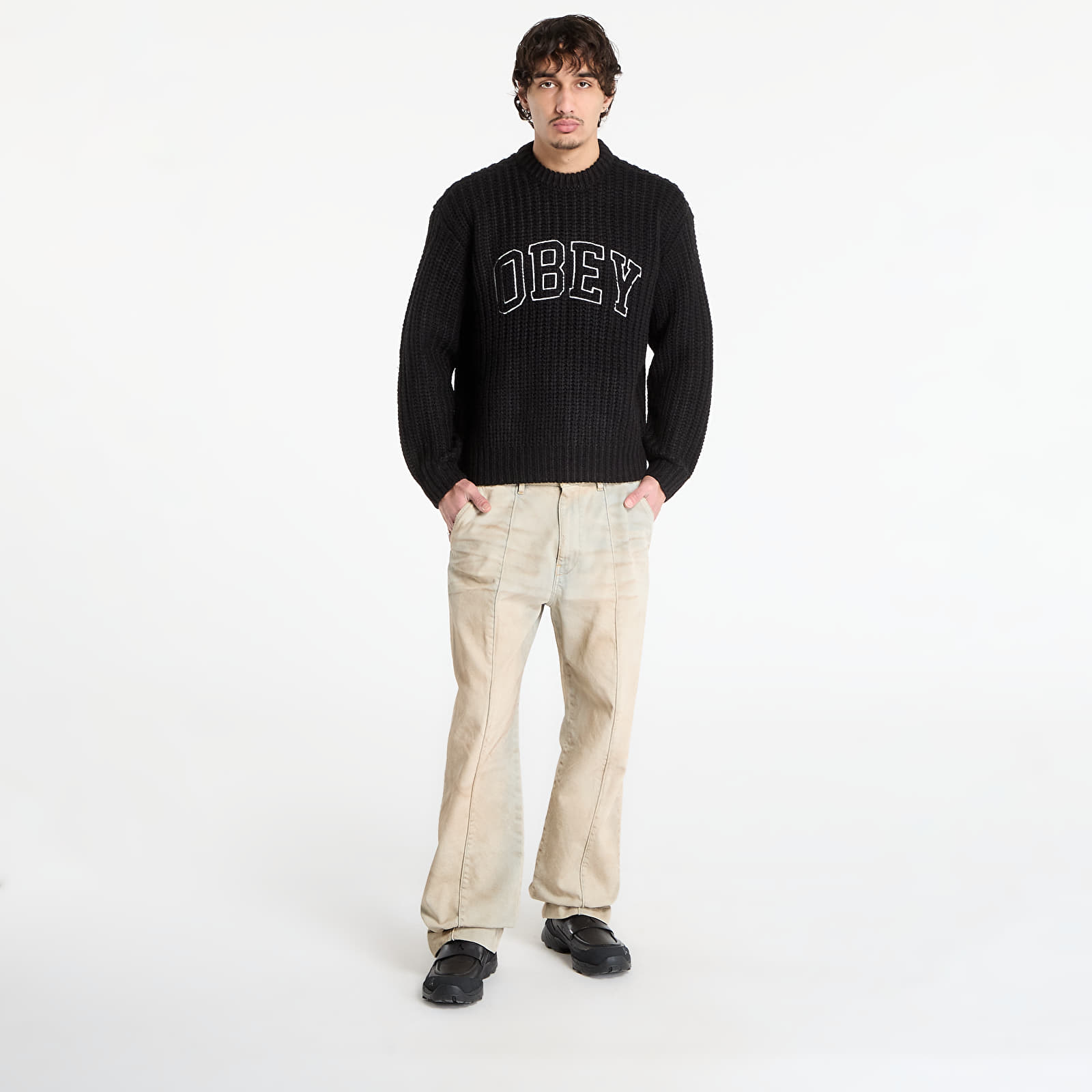 Swetry OBEY Collegiate Sweater Black Multi