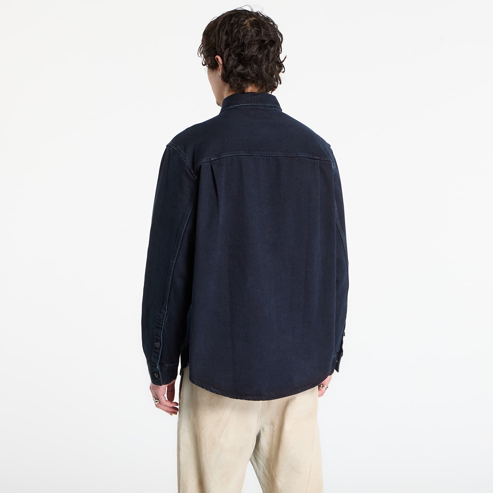 Pánské košile Calvin Klein Jeans Blue Black Stone 90S Shirt Blue