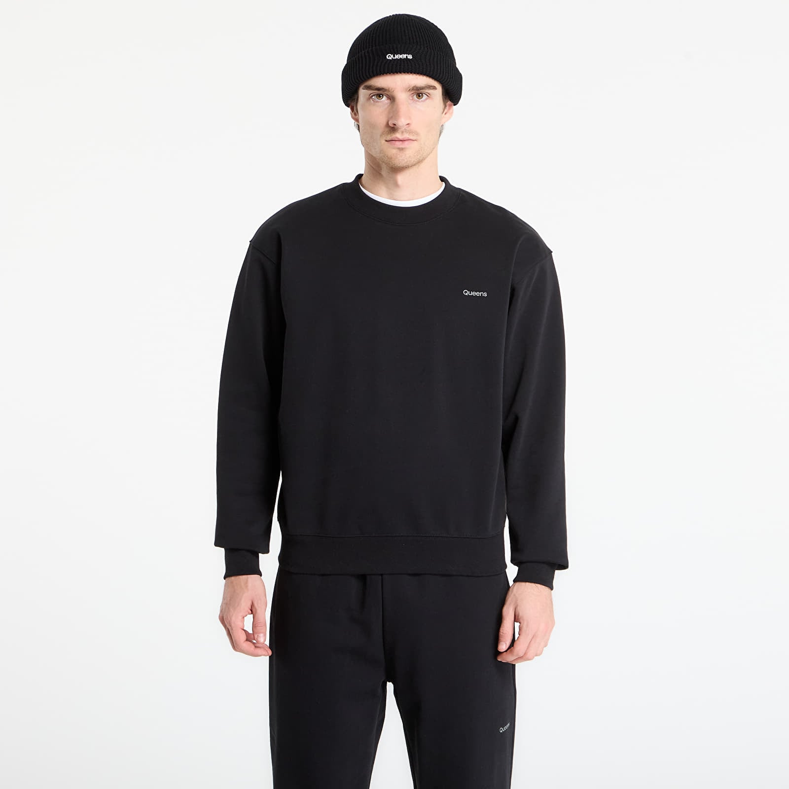 Felpe Queens Men's Sweats Essential Crewneck Black