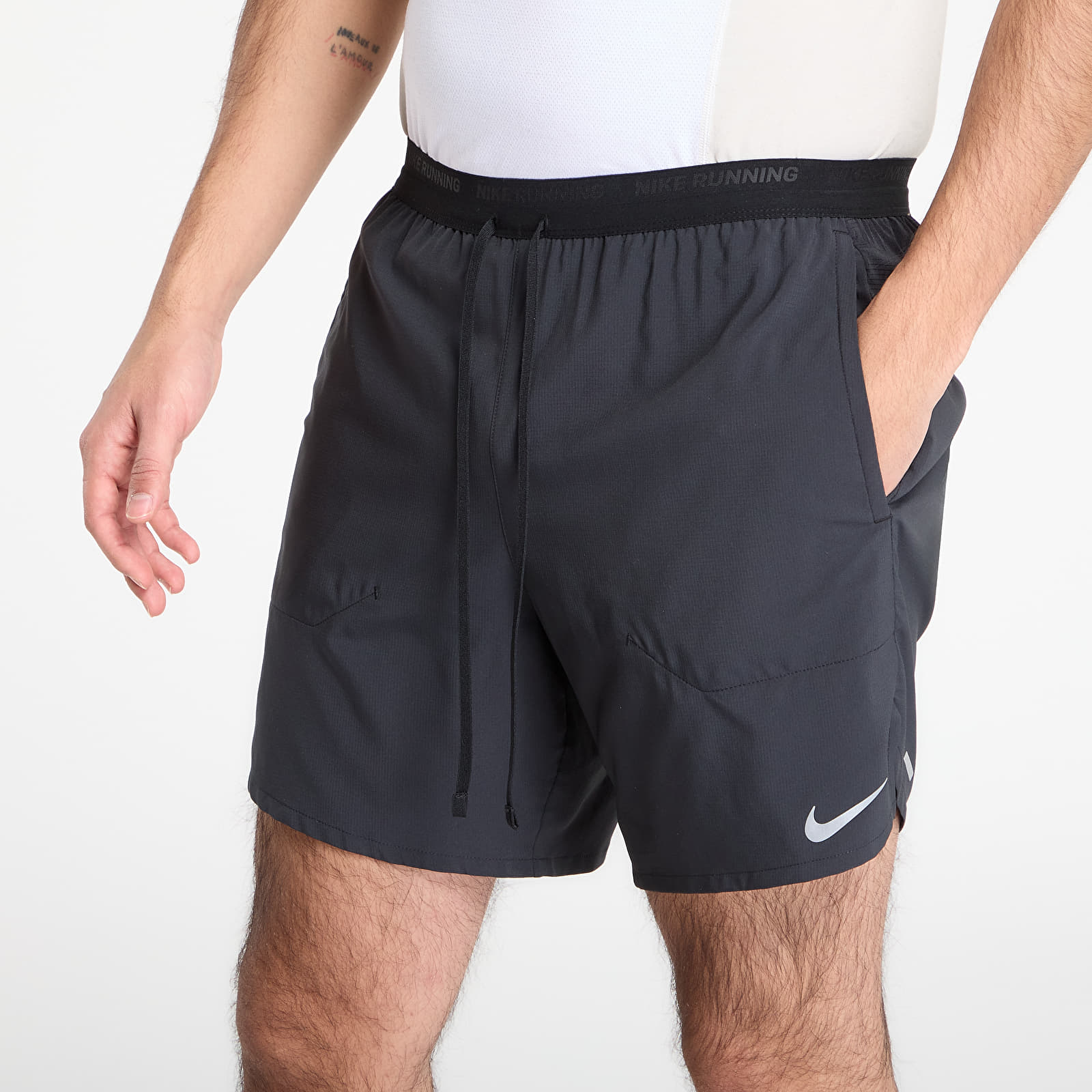 Vīriešu šorti Nike Stride Men's Dri-FIT 7" 2-in-1 Running Shorts Black/ Black/ Black/ Reflective Silv