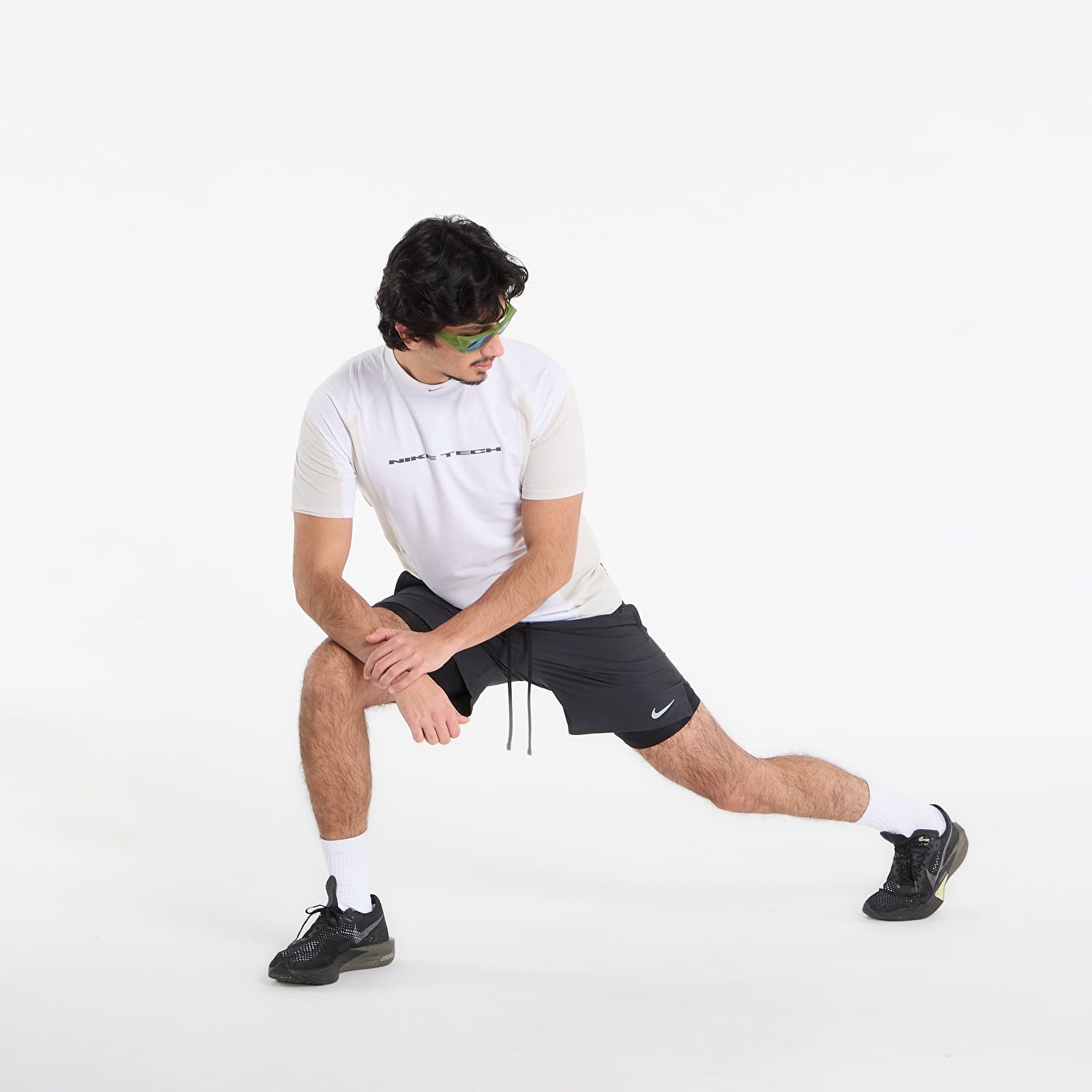 Vīriešu šorti Nike Stride Men's Dri-FIT 7" 2-in-1 Running Shorts Black/ Black/ Black/ Reflective Silv