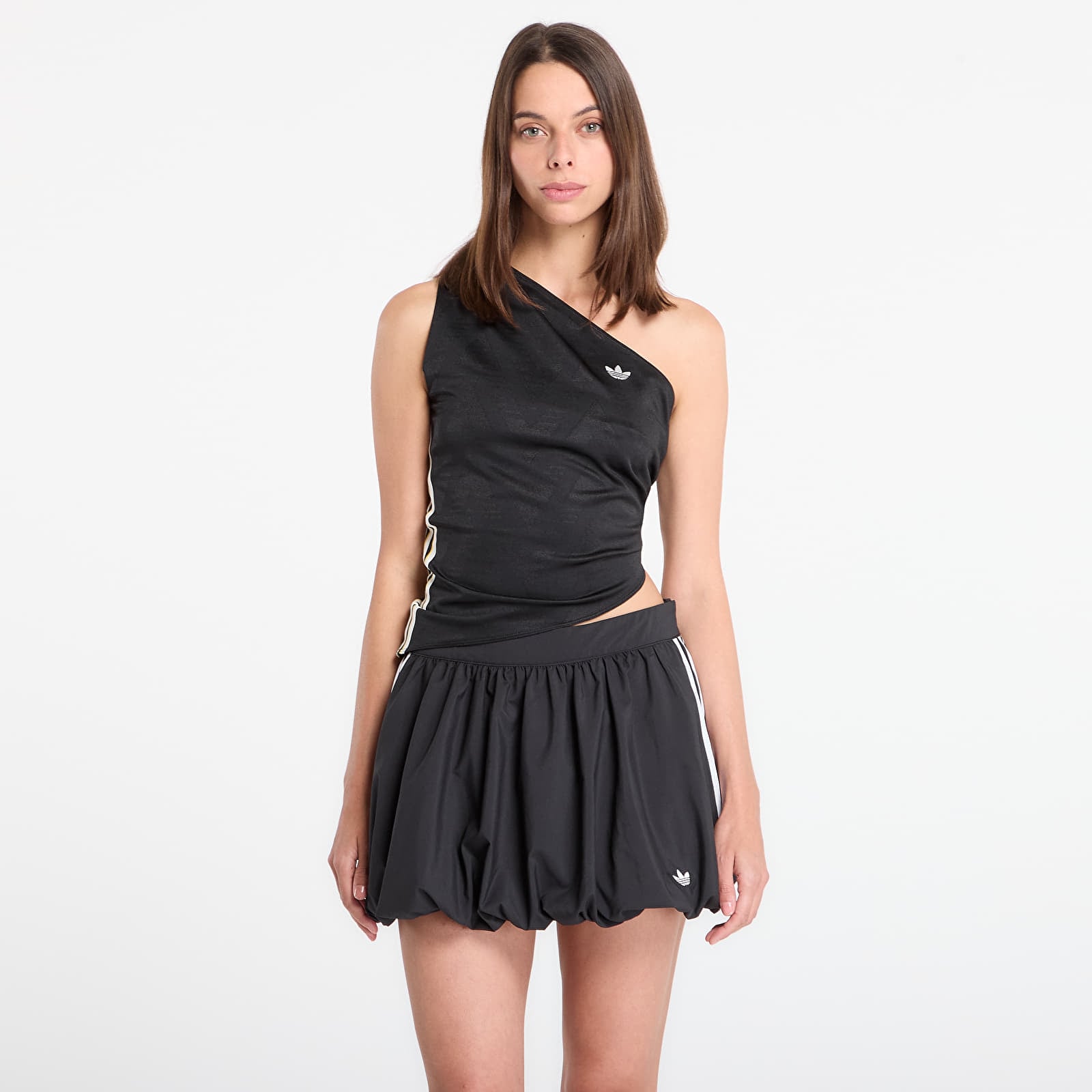 Topuri adidas Rouched One Shoulder Top Black/ Black