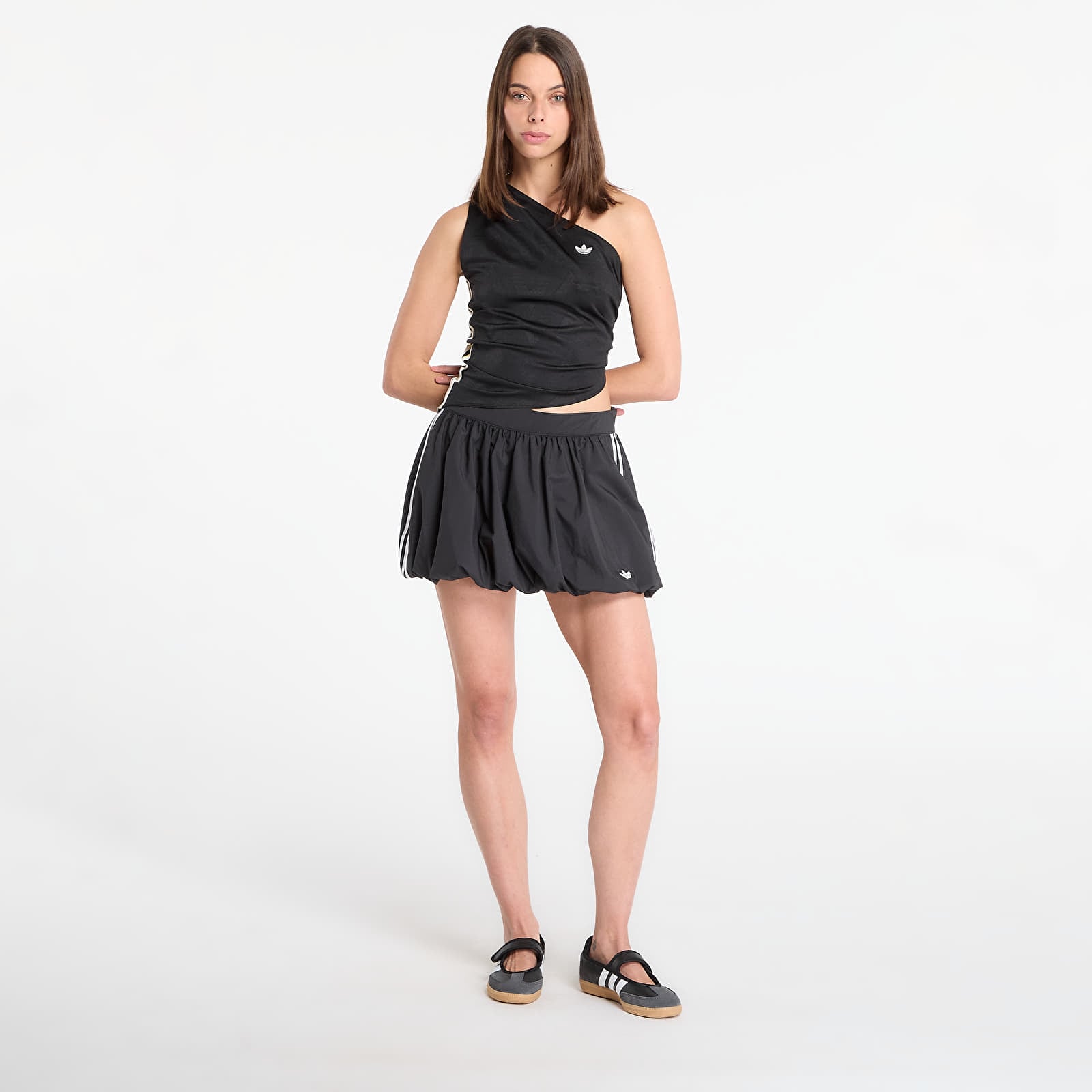 Topuri adidas Rouched One Shoulder Top Black/ Black