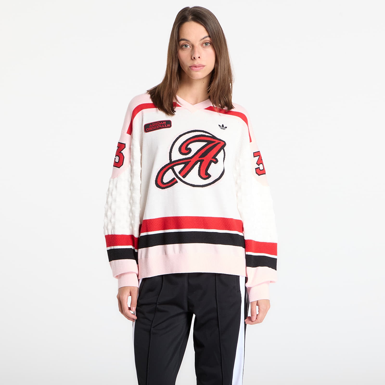 Hanorace adidas Os Jersey White/ Sanpin/ Better Scarlet