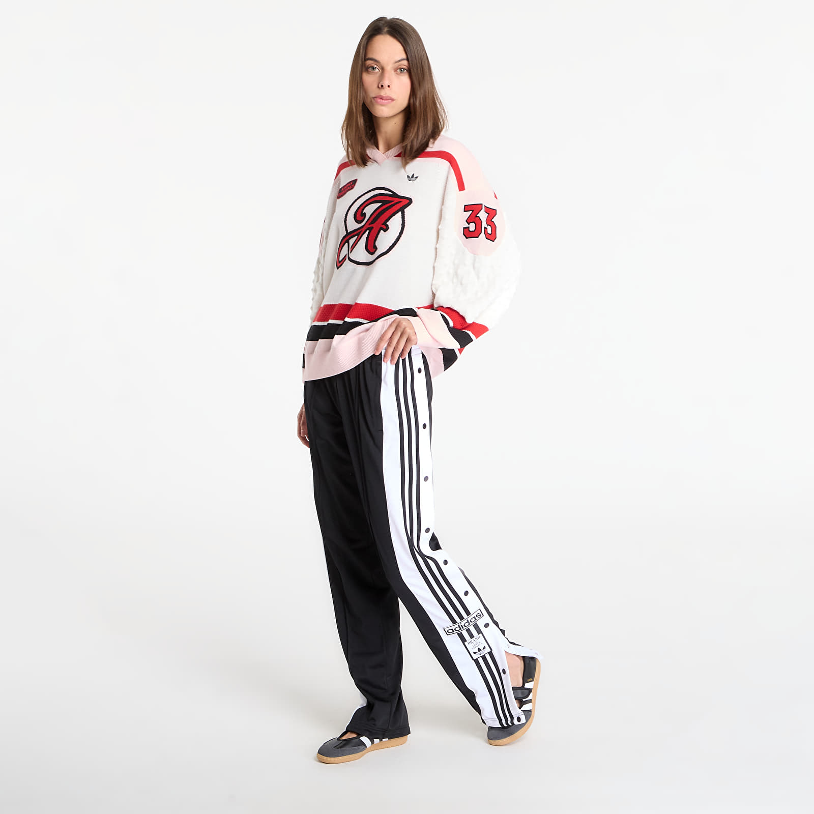 Hanorace adidas Os Jersey White/ Sanpin/ Better Scarlet