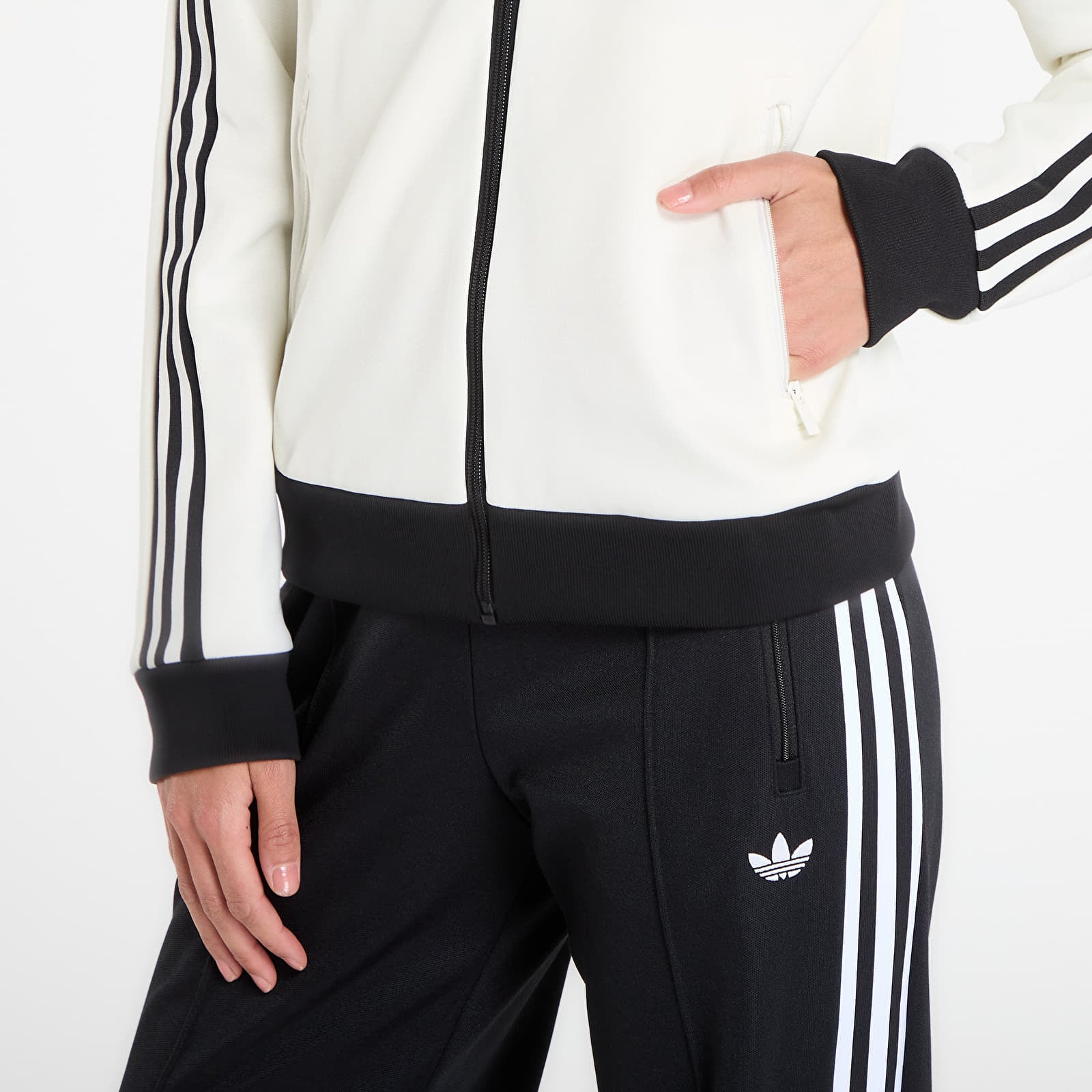 Felpe con cappuccio donna adidas Classic Tt Off White/ Black