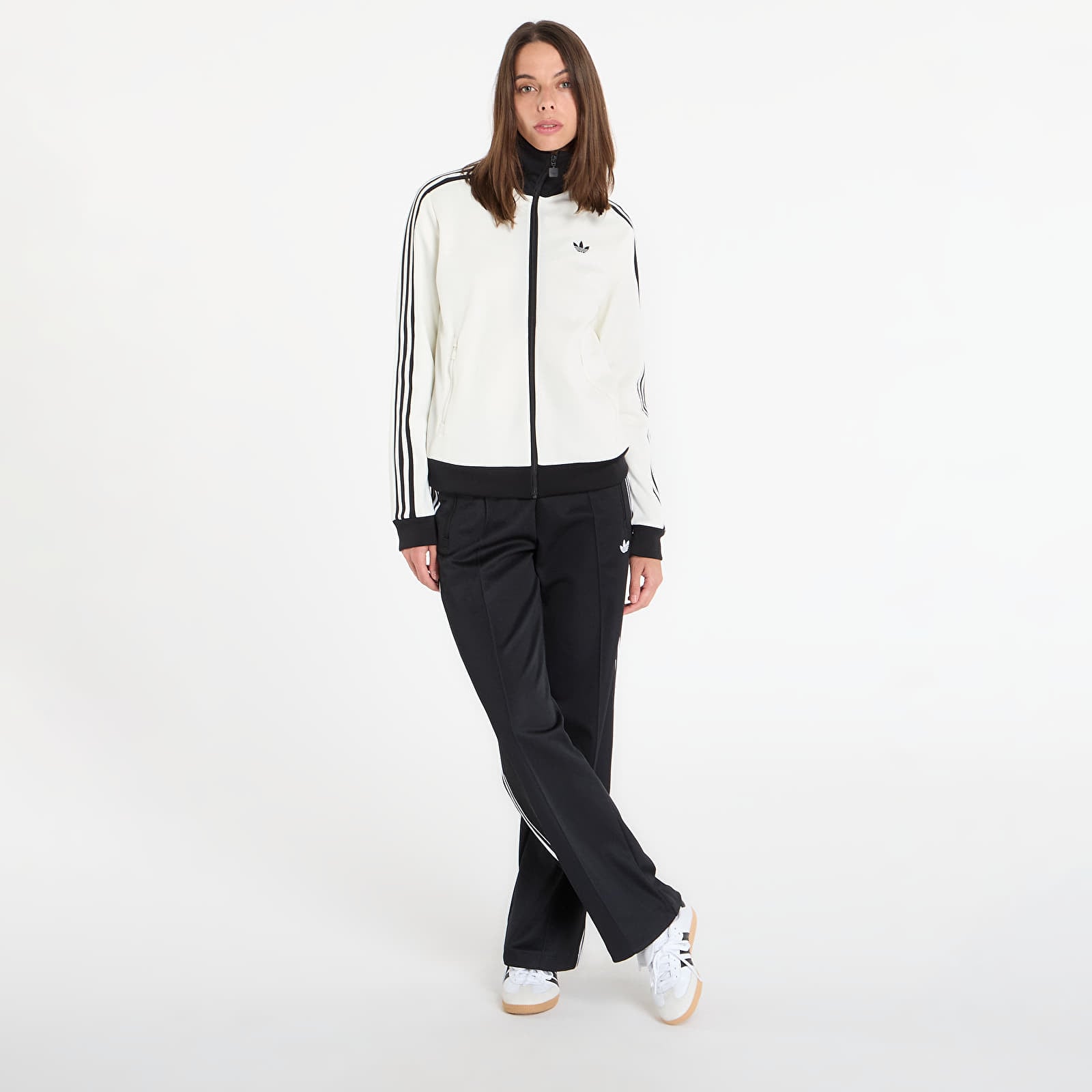 Felpe con cappuccio donna adidas Classic Tt Off White/ Black