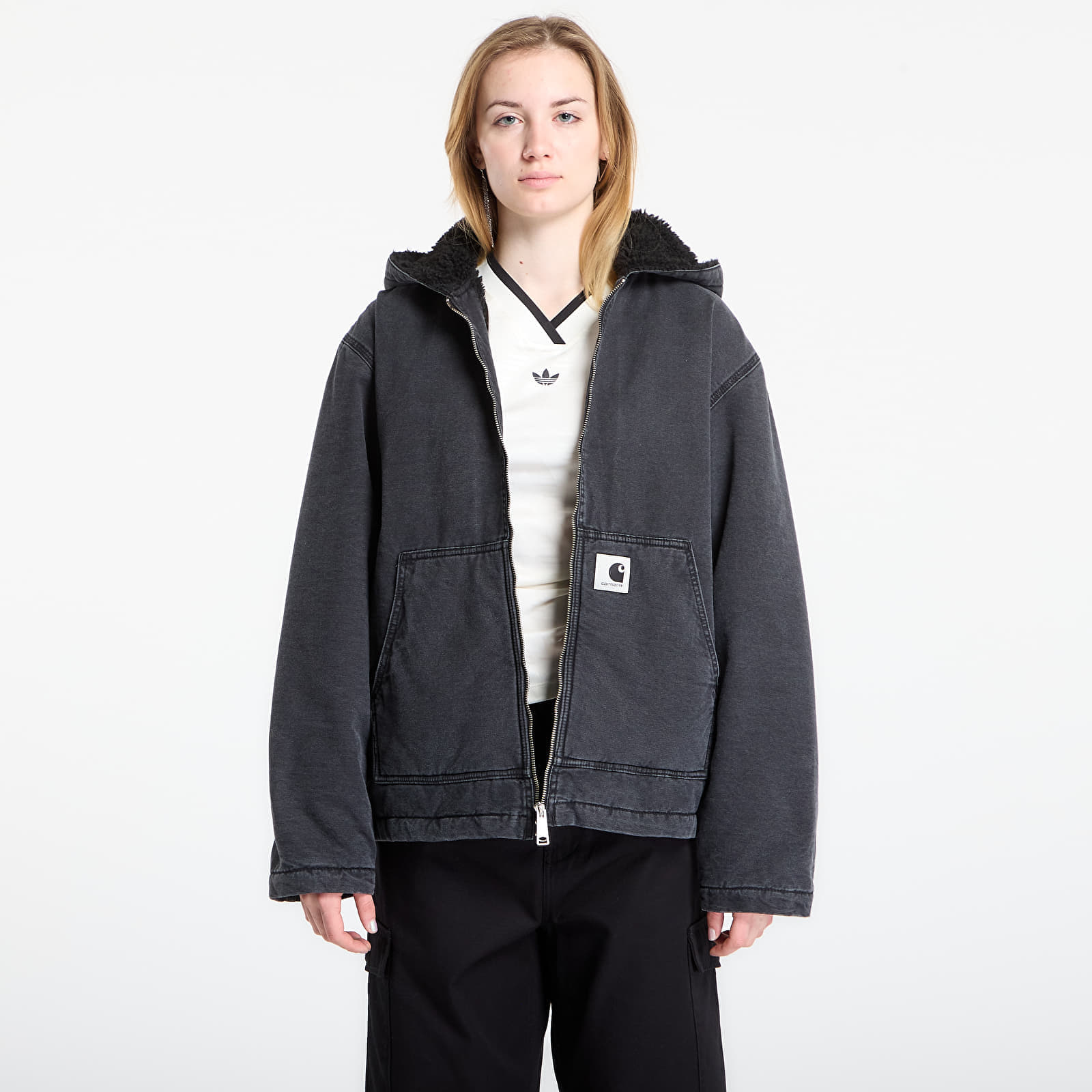 Jachetă Carhartt WIP W Hooded Mitch Jacket Black S