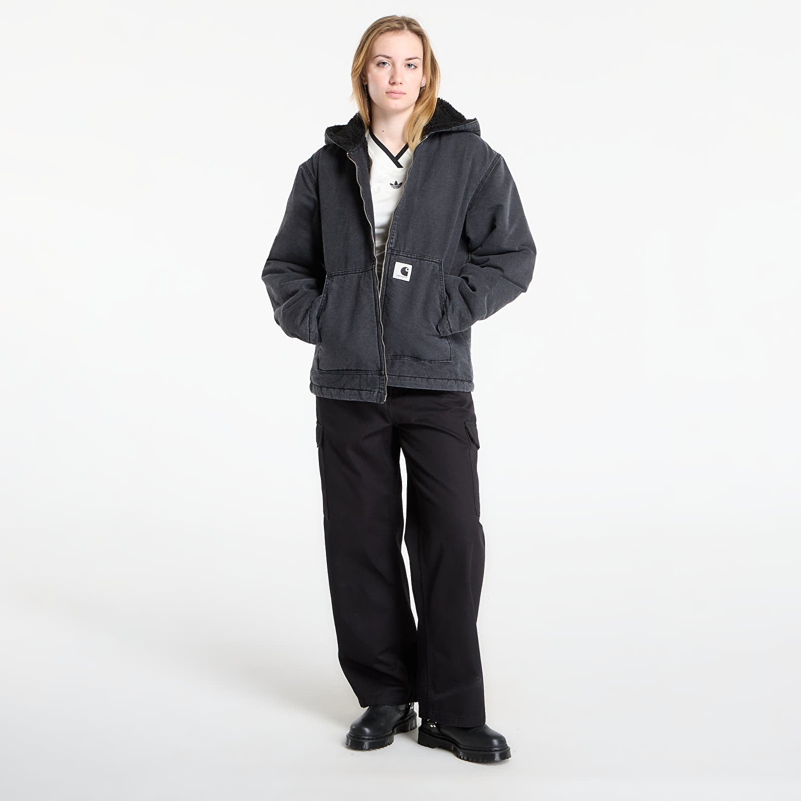 Ženske jakne Carhartt WIP W' Hooded Mitch Jacket Black