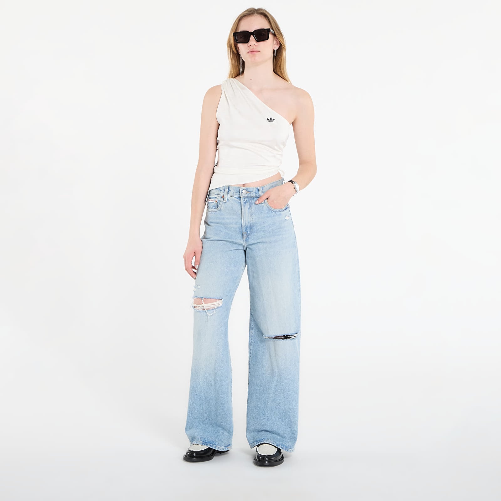 Hauts femme adidas Rouched Top Off White