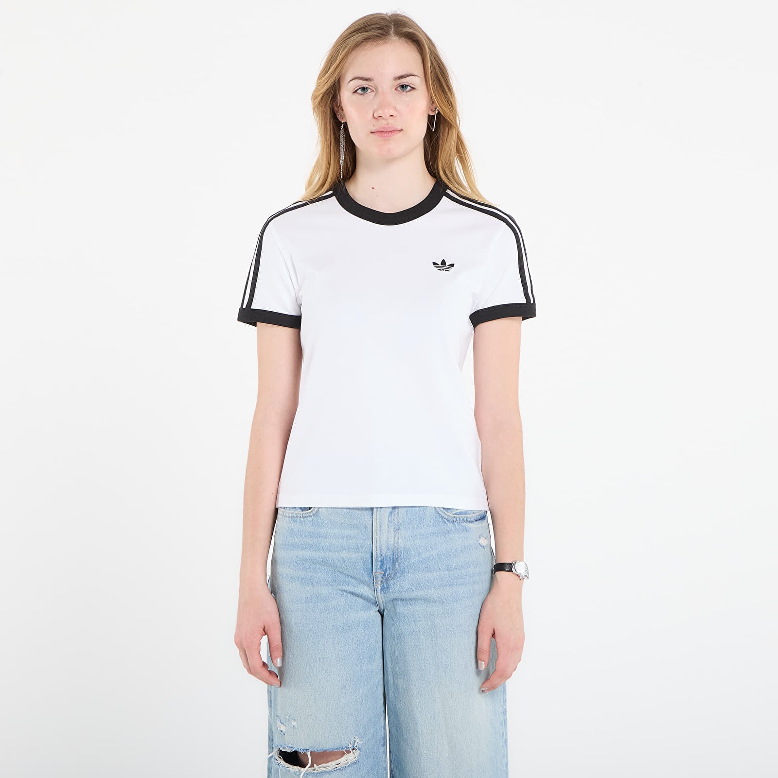 Tricou adidas 3S Tee Slim White/ Black S