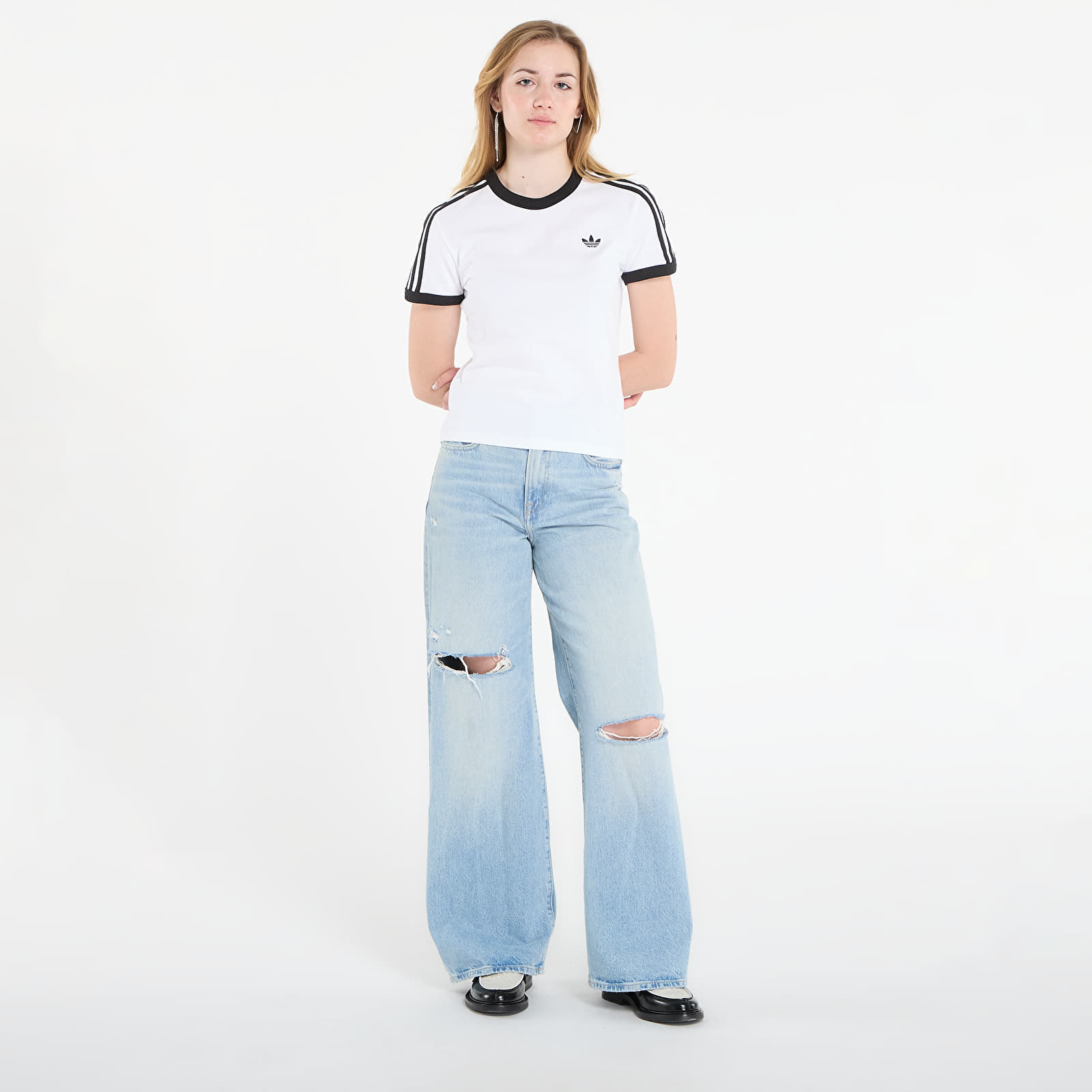 Dámske tričká adidas 3S Tee Slim White/ Black