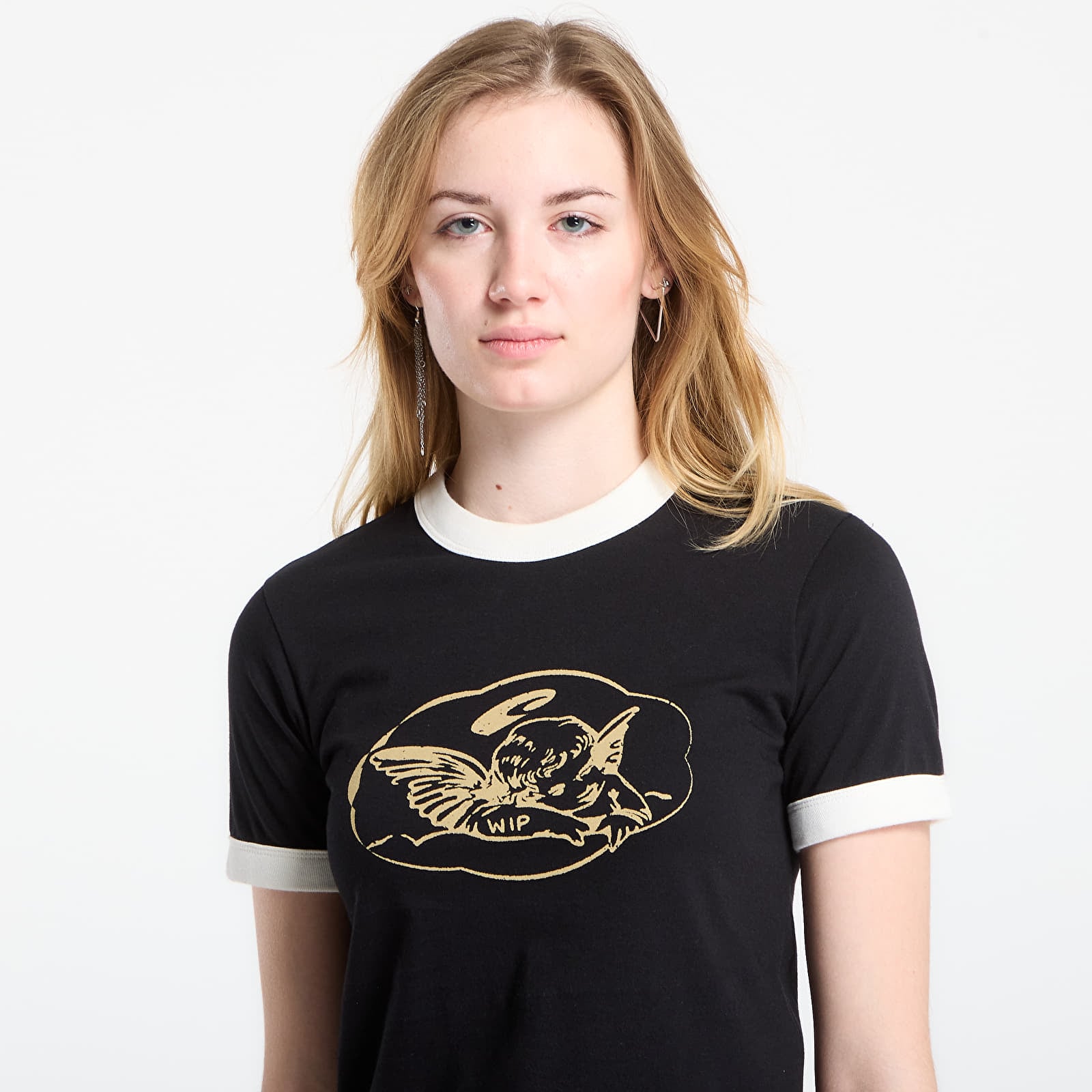 Női pólók Carhartt WIP W' S/S Reminiscing Ringer T-Shirt Black