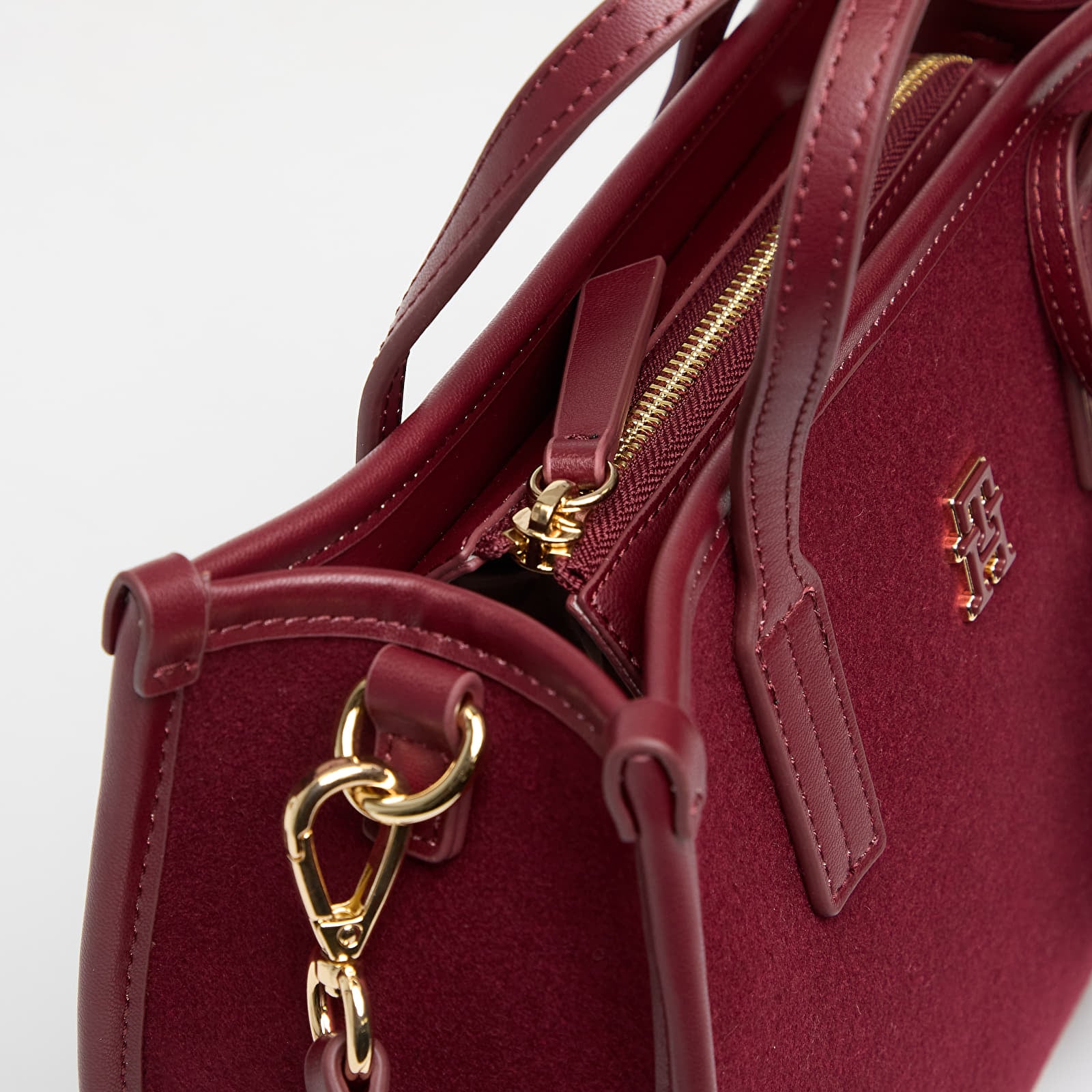 Borse Tommy Hilfiger Th City Small Tote Melton Deep Rouge