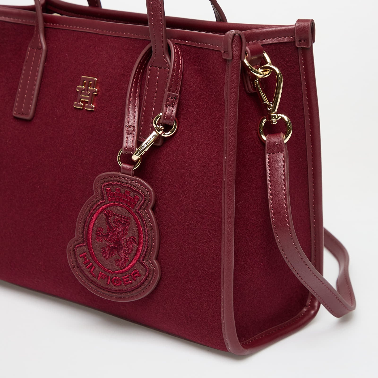 Borse Tommy Hilfiger Th City Small Tote Melton Deep Rouge