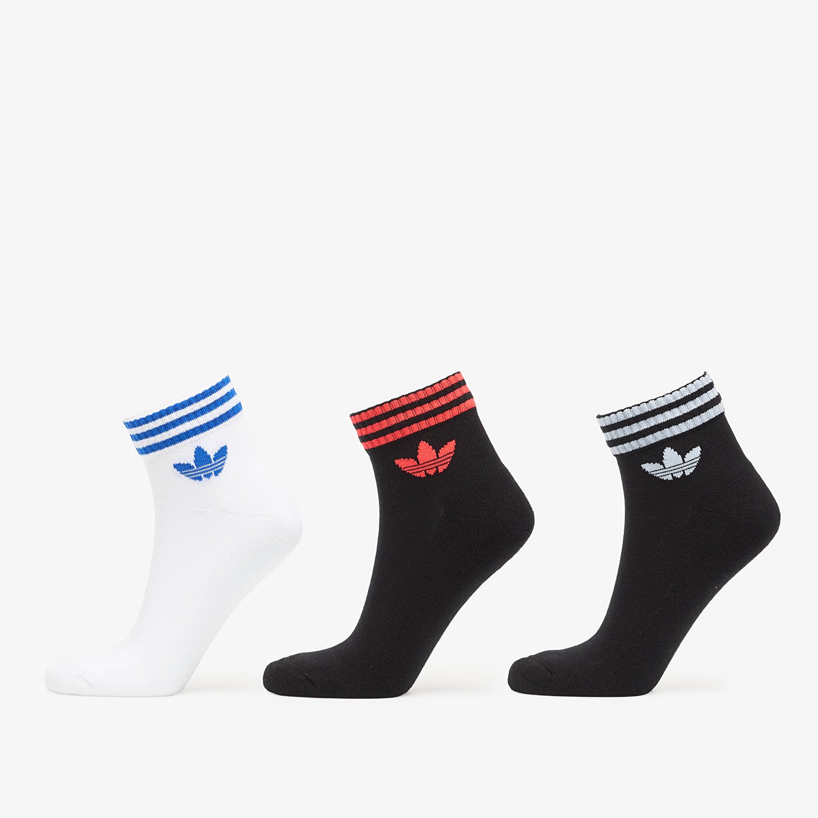 adidas 3S Ankle Socks 3-Pack Black/ White/ Lucid Red XL