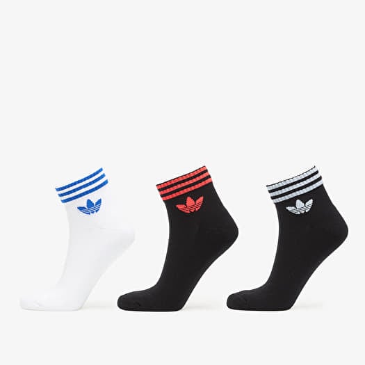 Ponožky adidas 3S Ankle Socks 3-Pack Black/ White/ Lucid Red
