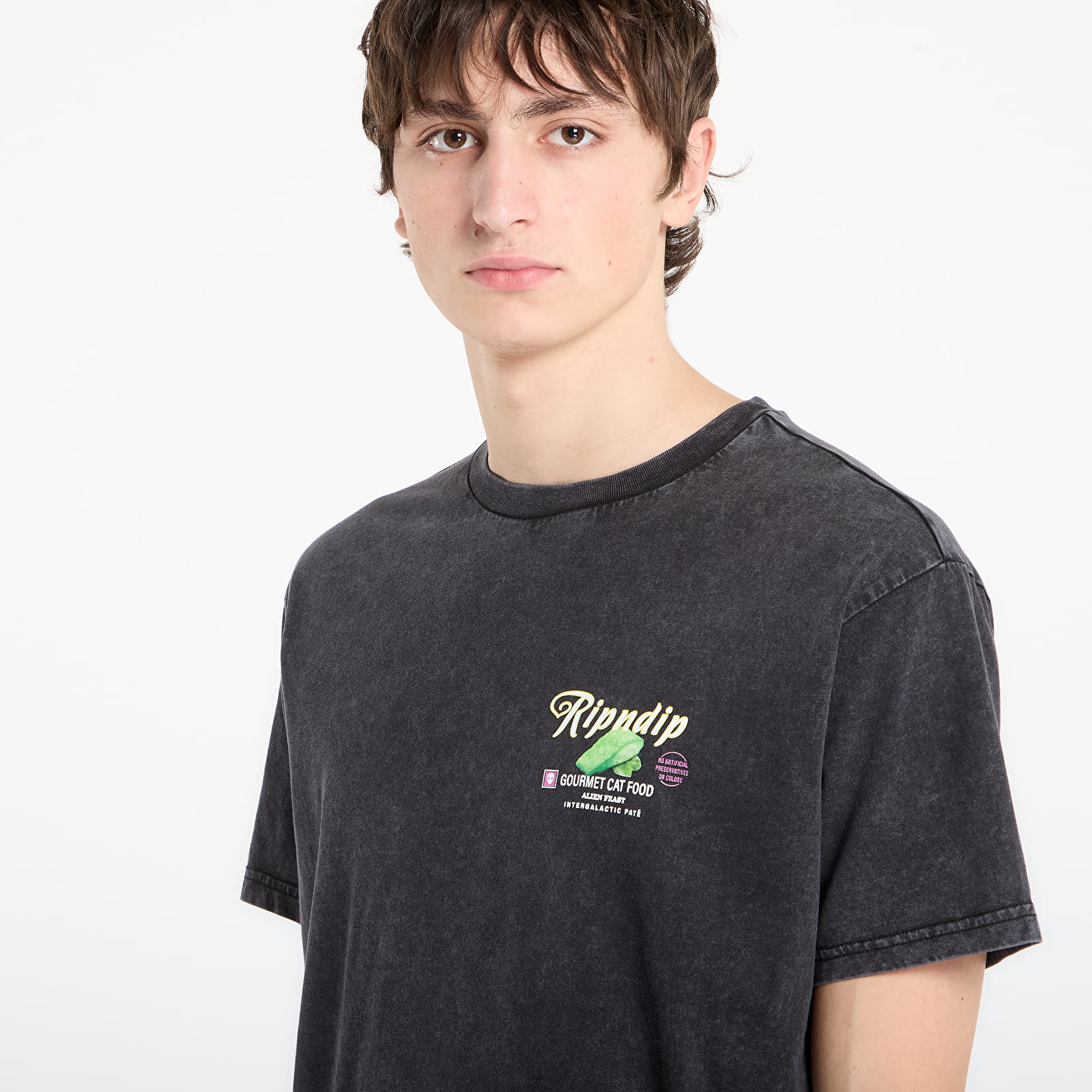Tricouri  RIPNDIP Gourmet Cat Food Tee Black Vintage Wash