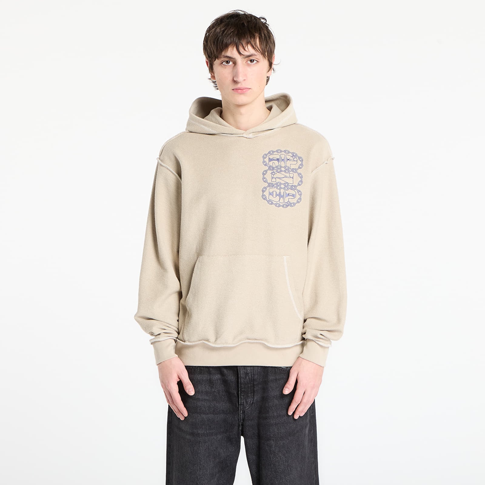 Hanorace RIPNDIP Linked Up Reverse Stitched Hoodie Khaki