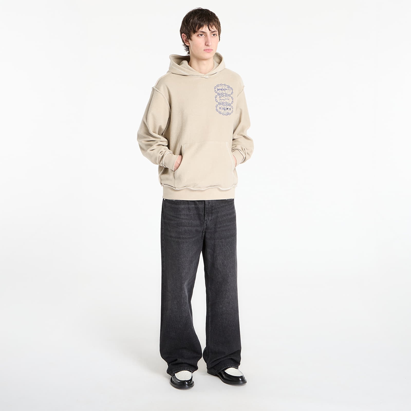 Hanorace RIPNDIP Linked Up Reverse Stitched Hoodie Khaki