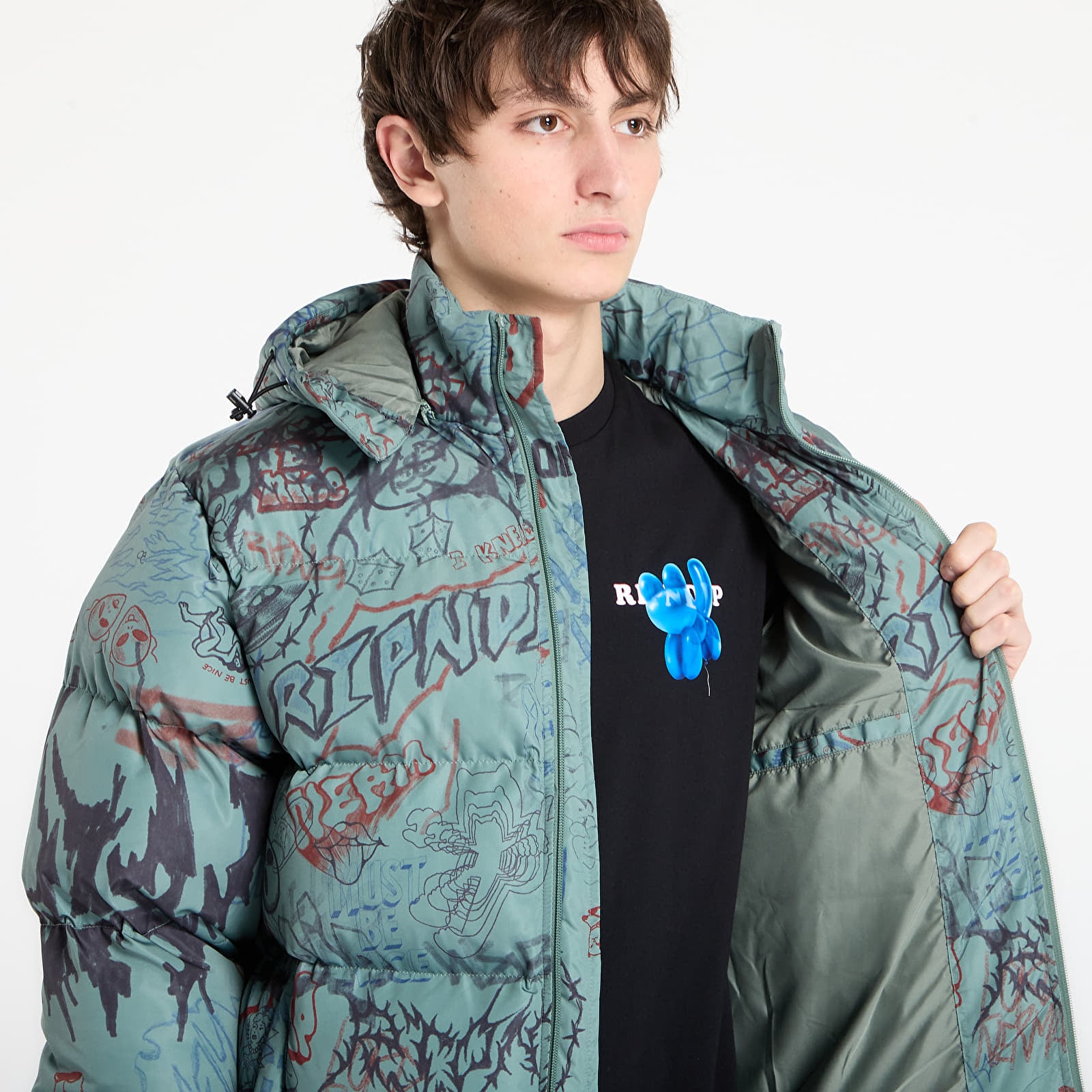 Geci RIPNDIP Marker Puffer Jacket Black/ Charcoal