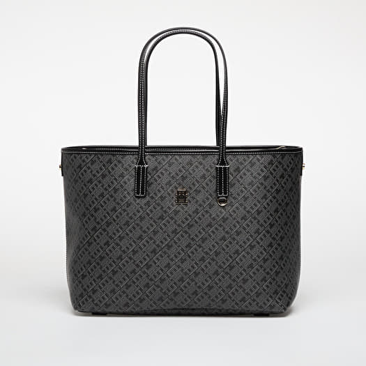 Somas Tommy Hilfiger Th Monoplay Leather Tote Black