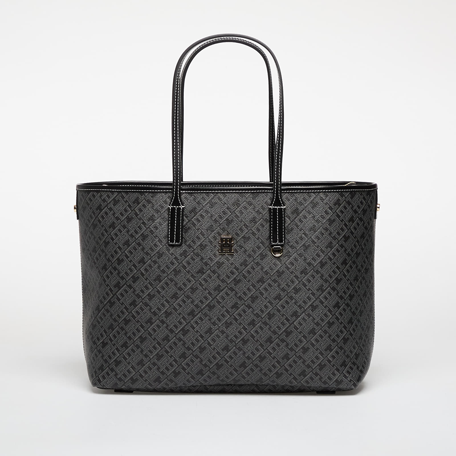 Plecu somas Tommy Hilfiger Th Monoplay Leather Tote Black