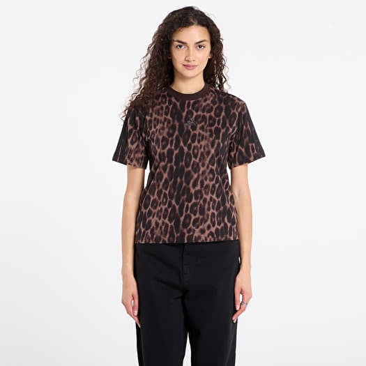 Tricou adidas Seasonal Essentials Leopard Print T-Shirt with 3-Stripes Multicolor/ Earth Strata