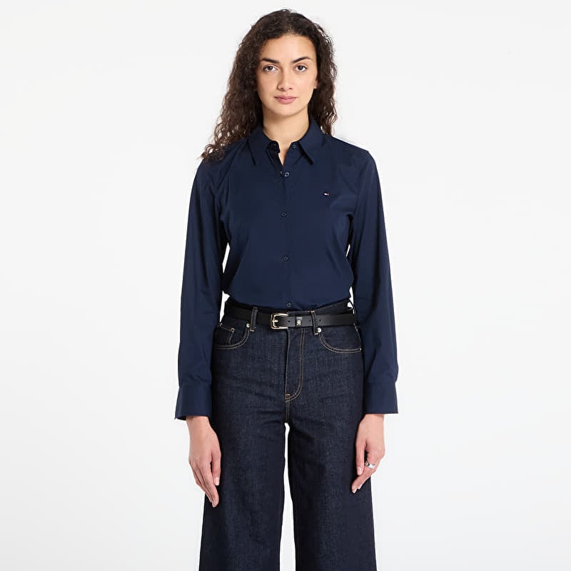 Shirt Tommy Hilfiger Cotton Stretch Regular Ls Shirt Dark Blue
