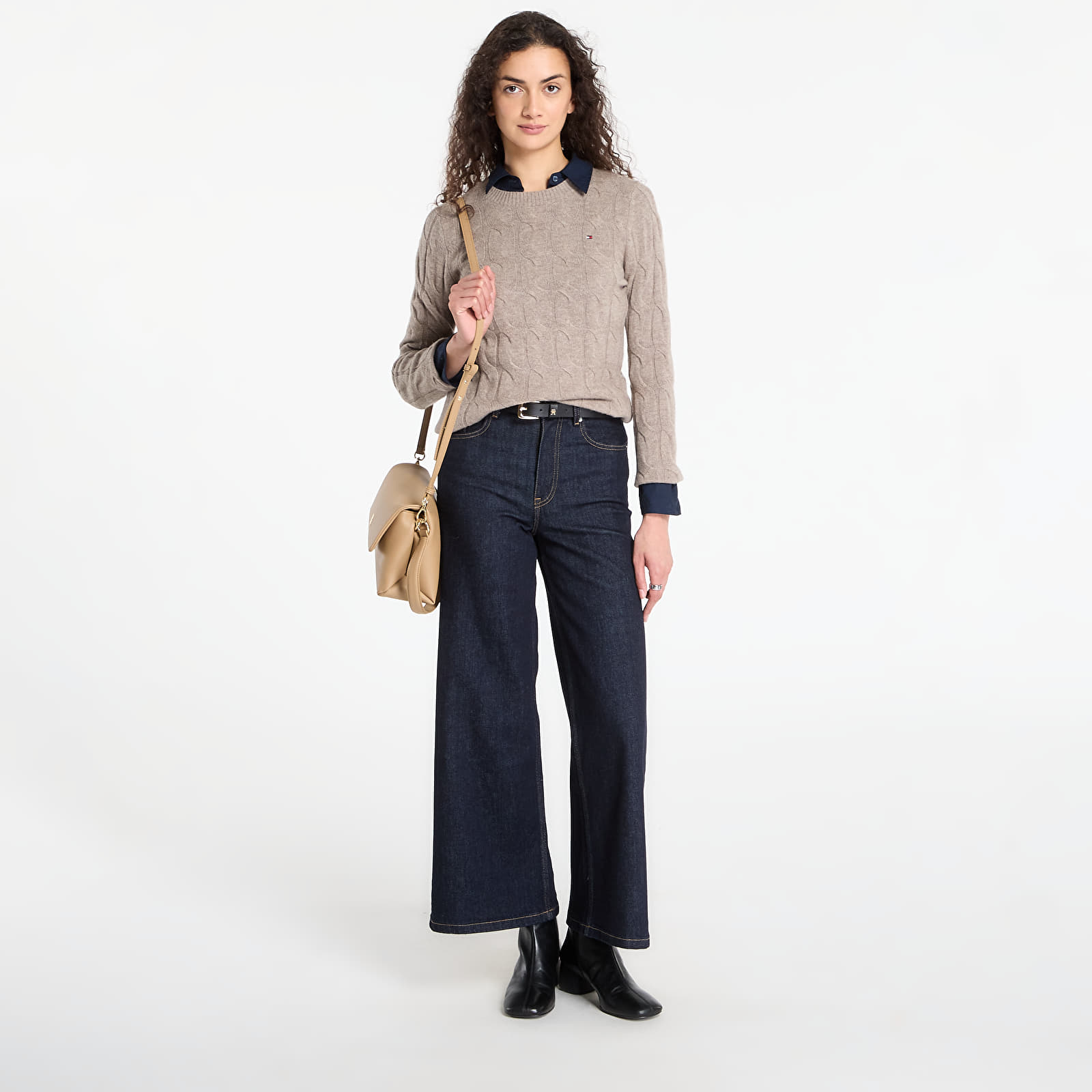 Рубашки Tommy Hilfiger Cotton Stretch Regular Ls Shirt Dark Blue