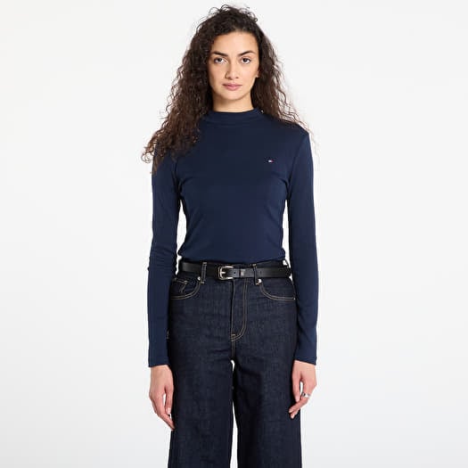 Tričko Tommy Hilfiger Slim Cody Mock-Neck Ls Dark Night Navy