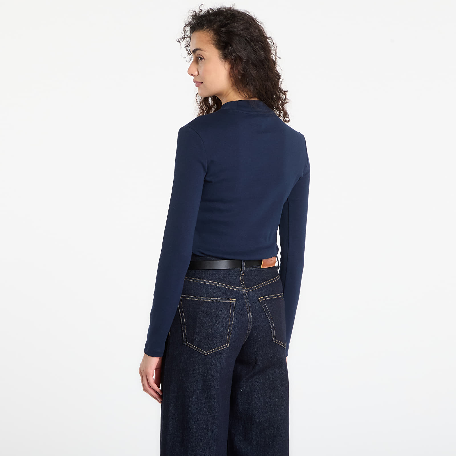 T-krekli Tommy Hilfiger Slim Cody Mock-Neck Ls Dark Night Navy