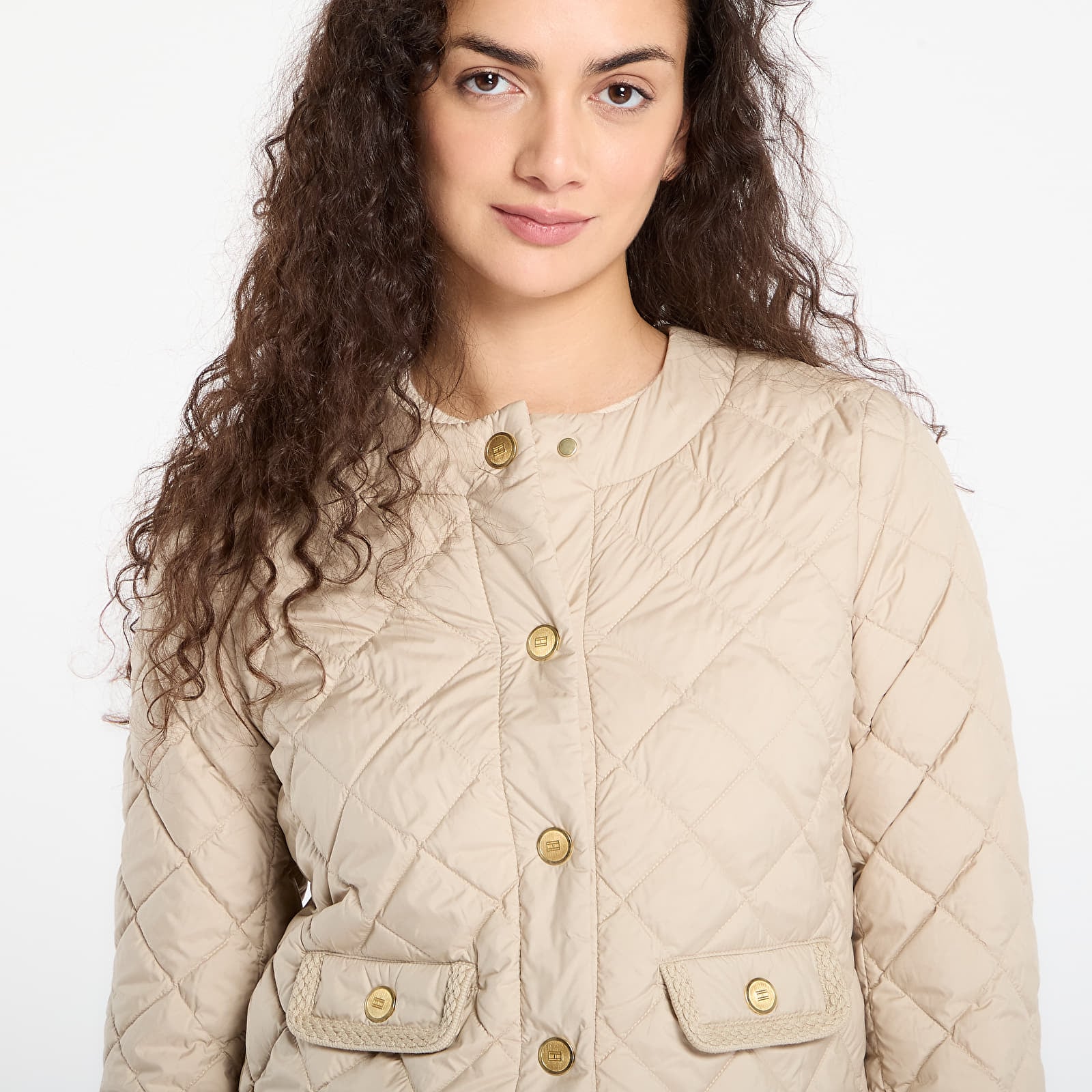 Μπουφάν Tommy Hilfiger G/Button Quilted Reg Lady Jacket Silt