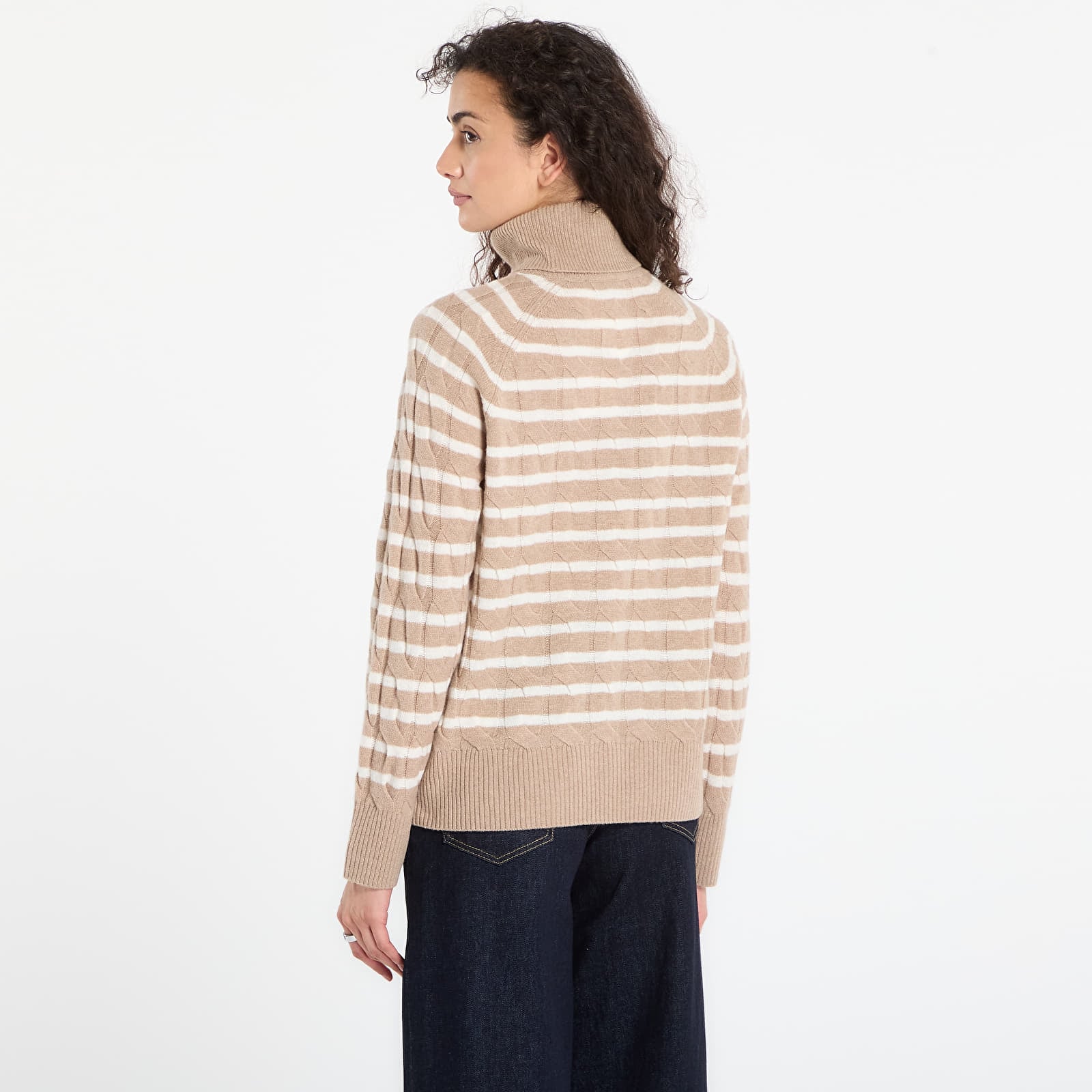 Puloveri Tommy Hilfiger Soft Wool Cable Roll-Neck Ls Sweater Safari Canvas Heather/ Ivory Petal Stp