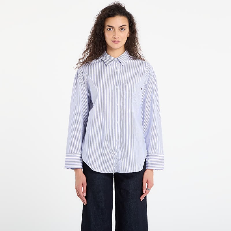 Tommy Hilfiger New Poplin Modern Fit Shirt Hugh Stp/  Blue