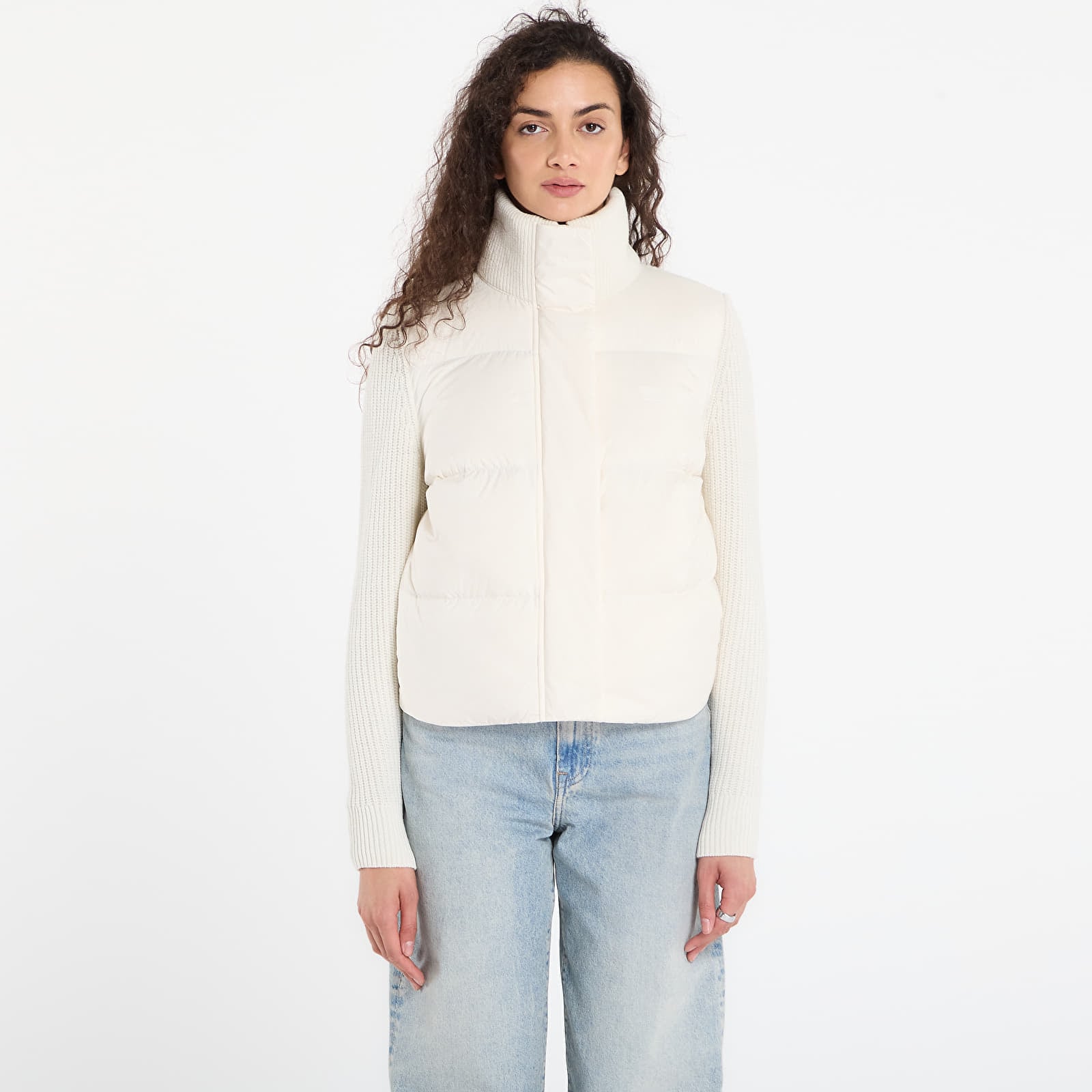 Jachetă Tommy Hilfiger Modern Down Knit Mix Reg Jacket Ivory Silk S