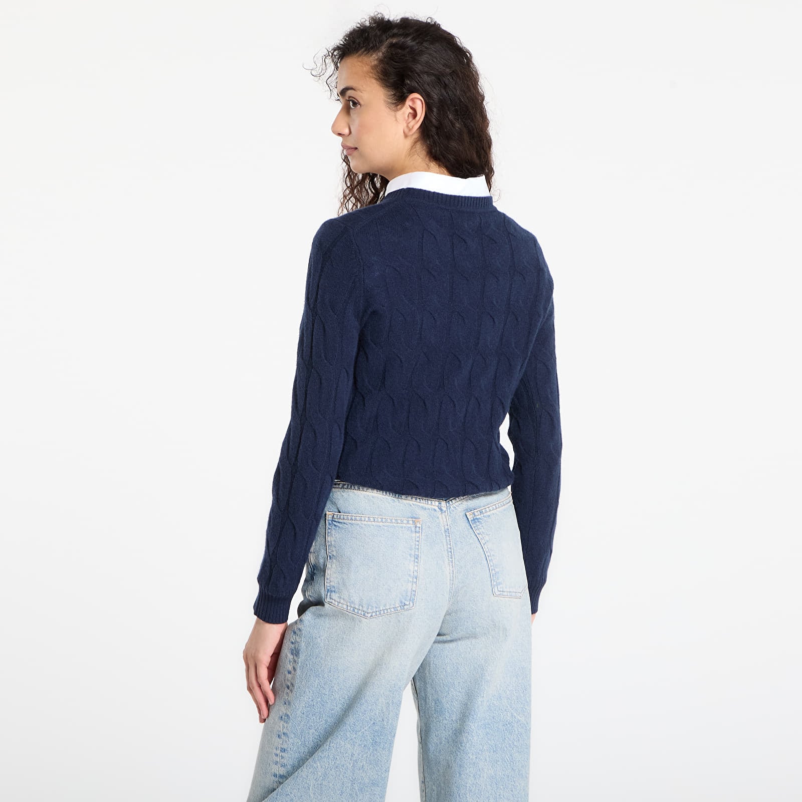 Swetry Tommy Hilfiger Soft Wool Cable C-Neckk Ls Sweater Dark Night Navy