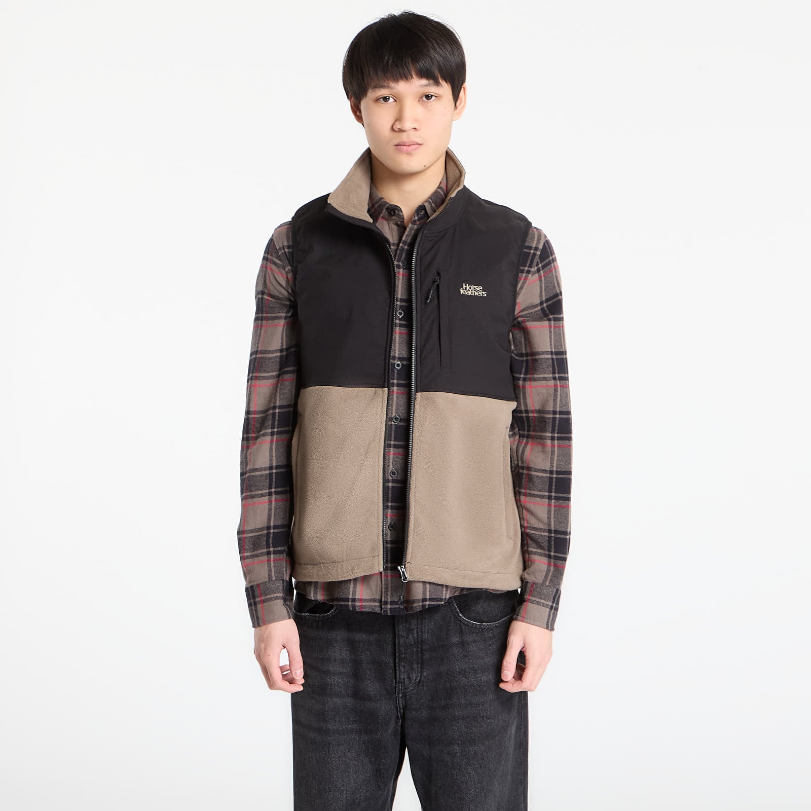 Vestă Horsefeathers Duval Fleece Vest Taupe XXL