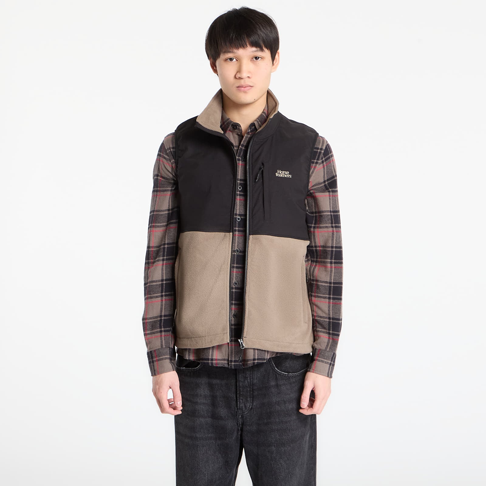 Miesten liivit Horsefeathers Duval Fleece Vest Taupe