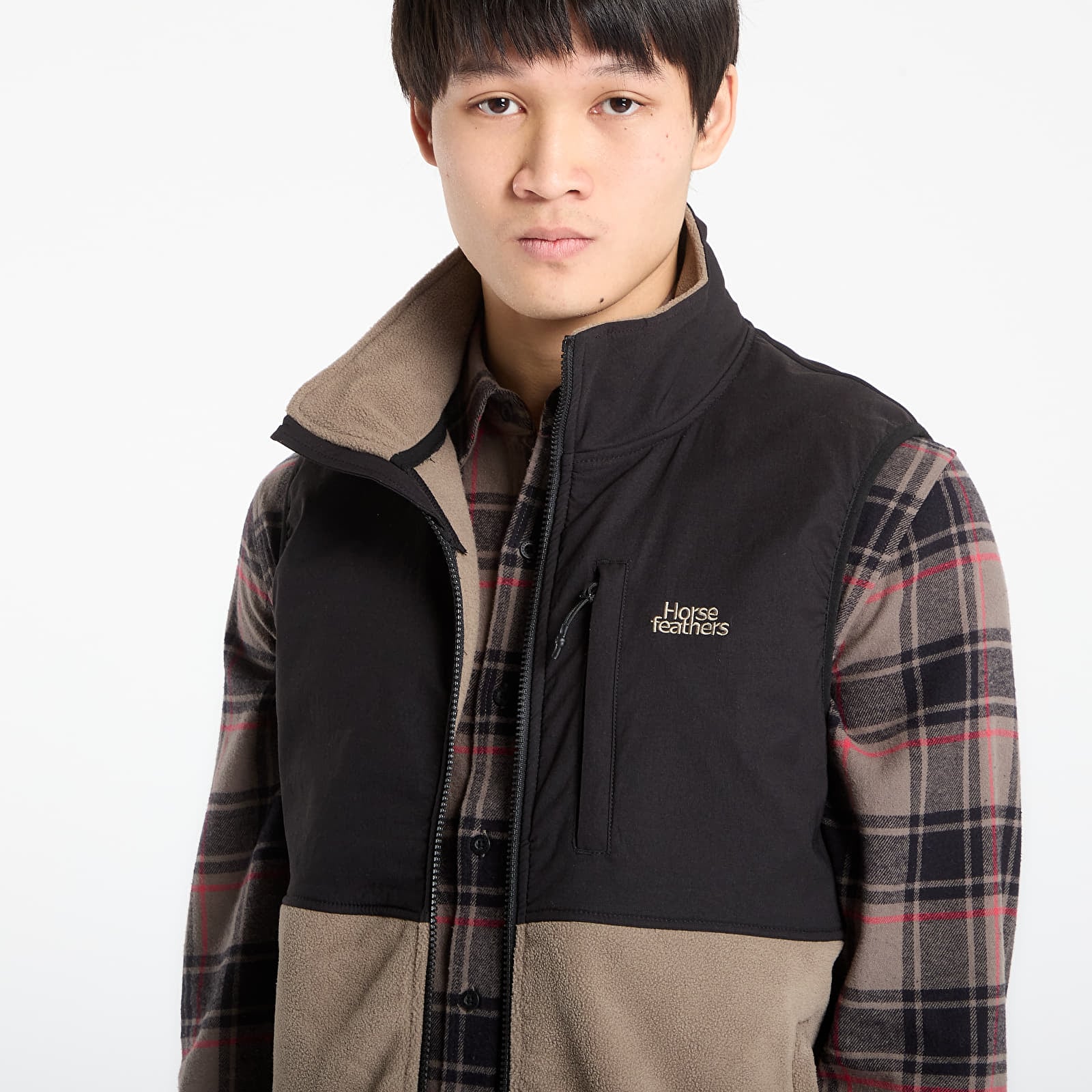 Miesten liivit Horsefeathers Duval Fleece Vest Taupe