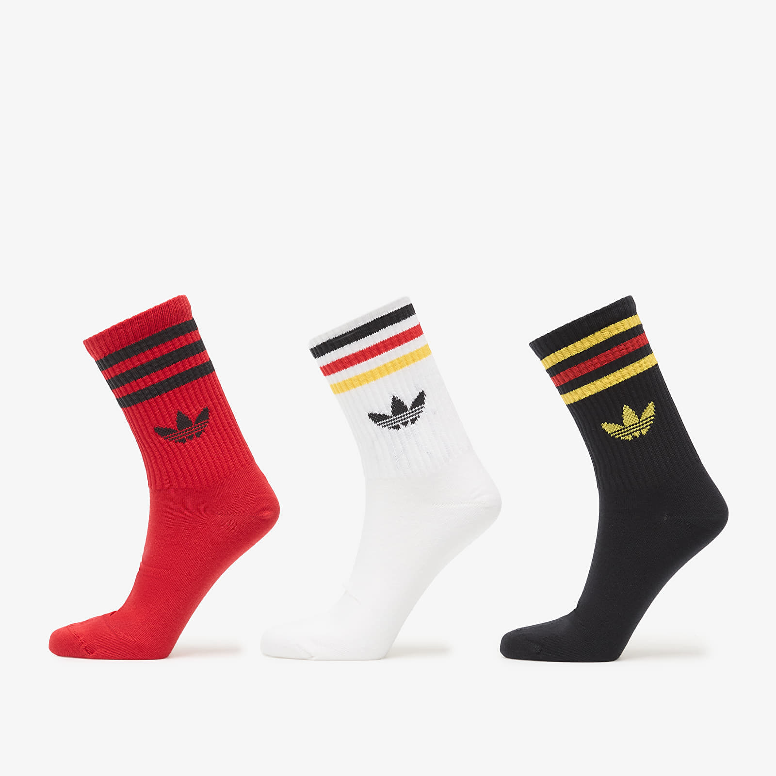 adidas 3S Crew Sock 3P White/ Better Scarlet/ Black S